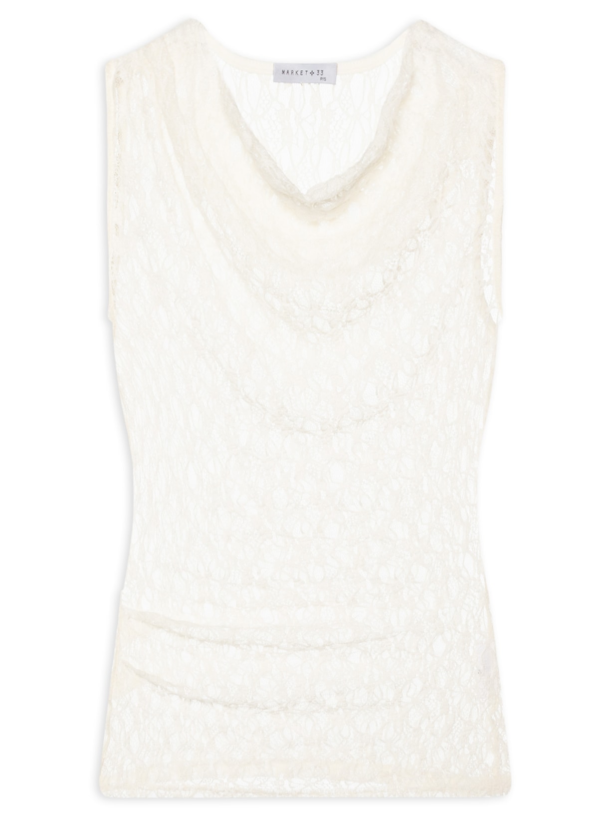 Blusa Feminina Em Renda Com Transparência Off White Market 33