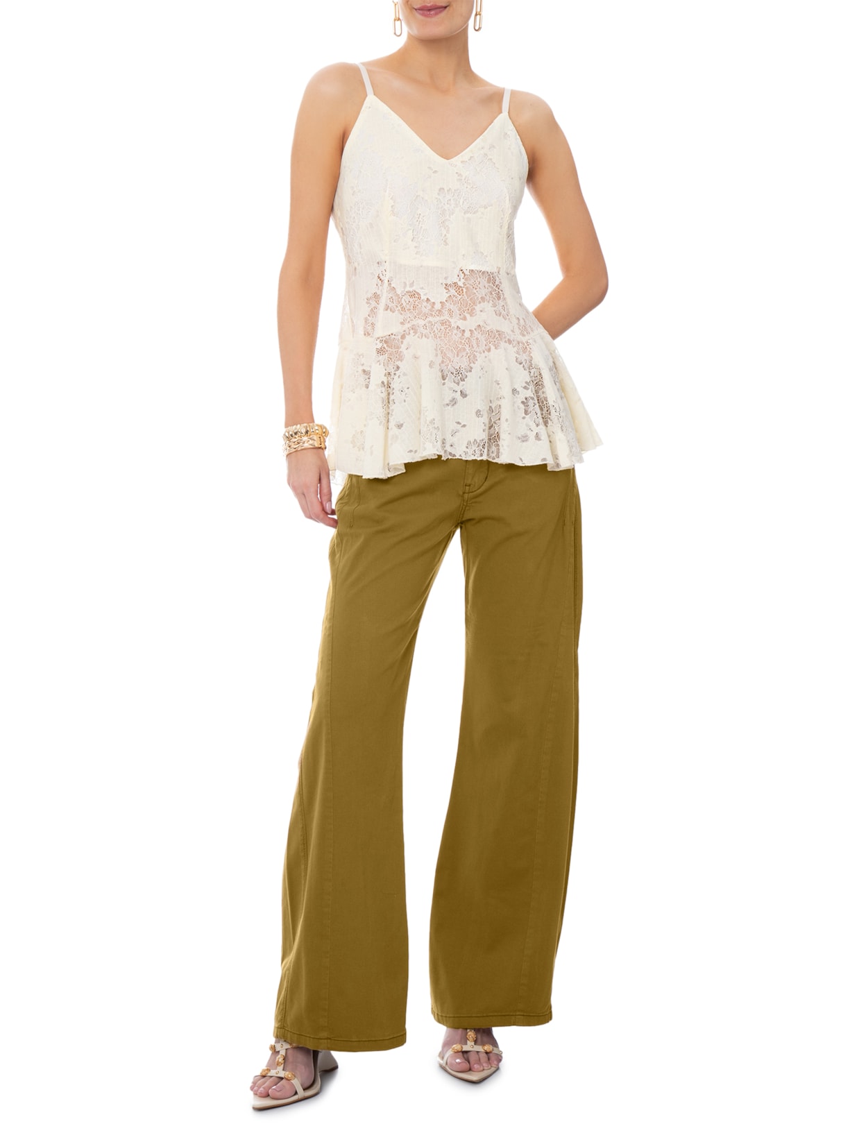 Blusa Feminina Em Renda Off White Market 33