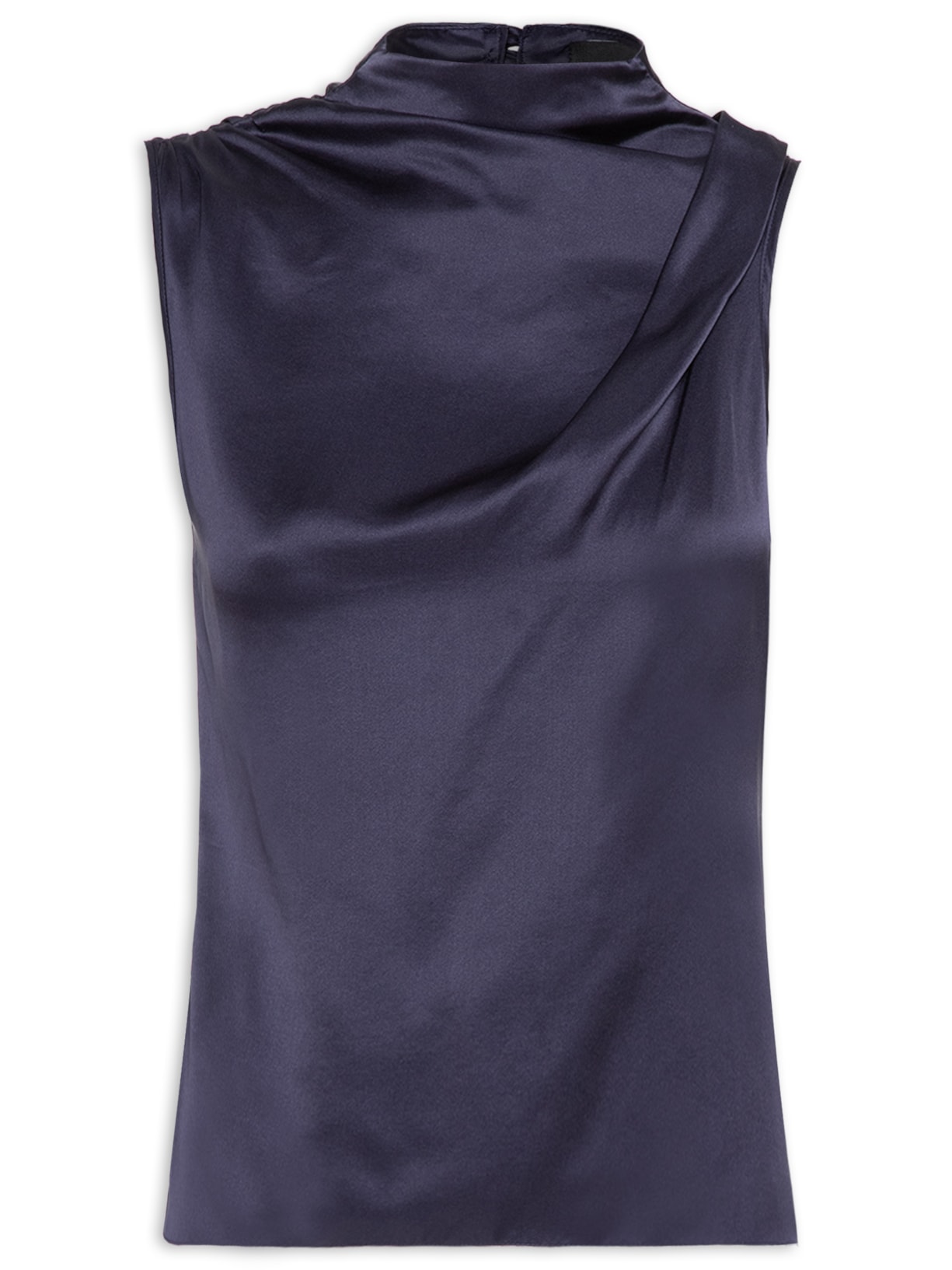 Blusa Feminina Em Seda Pura Com Drapeados - Roxo