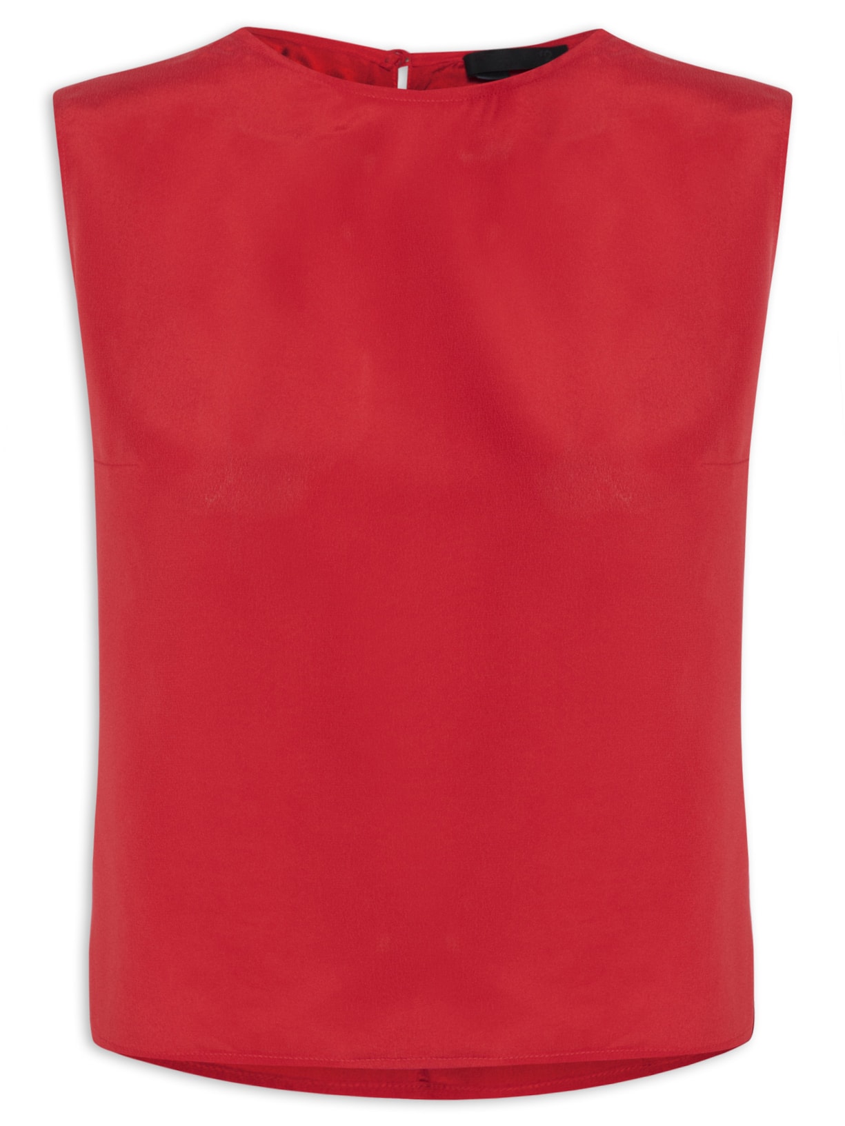 Blusa Feminina Em Seda Pura Decote Canoa - Vermelho