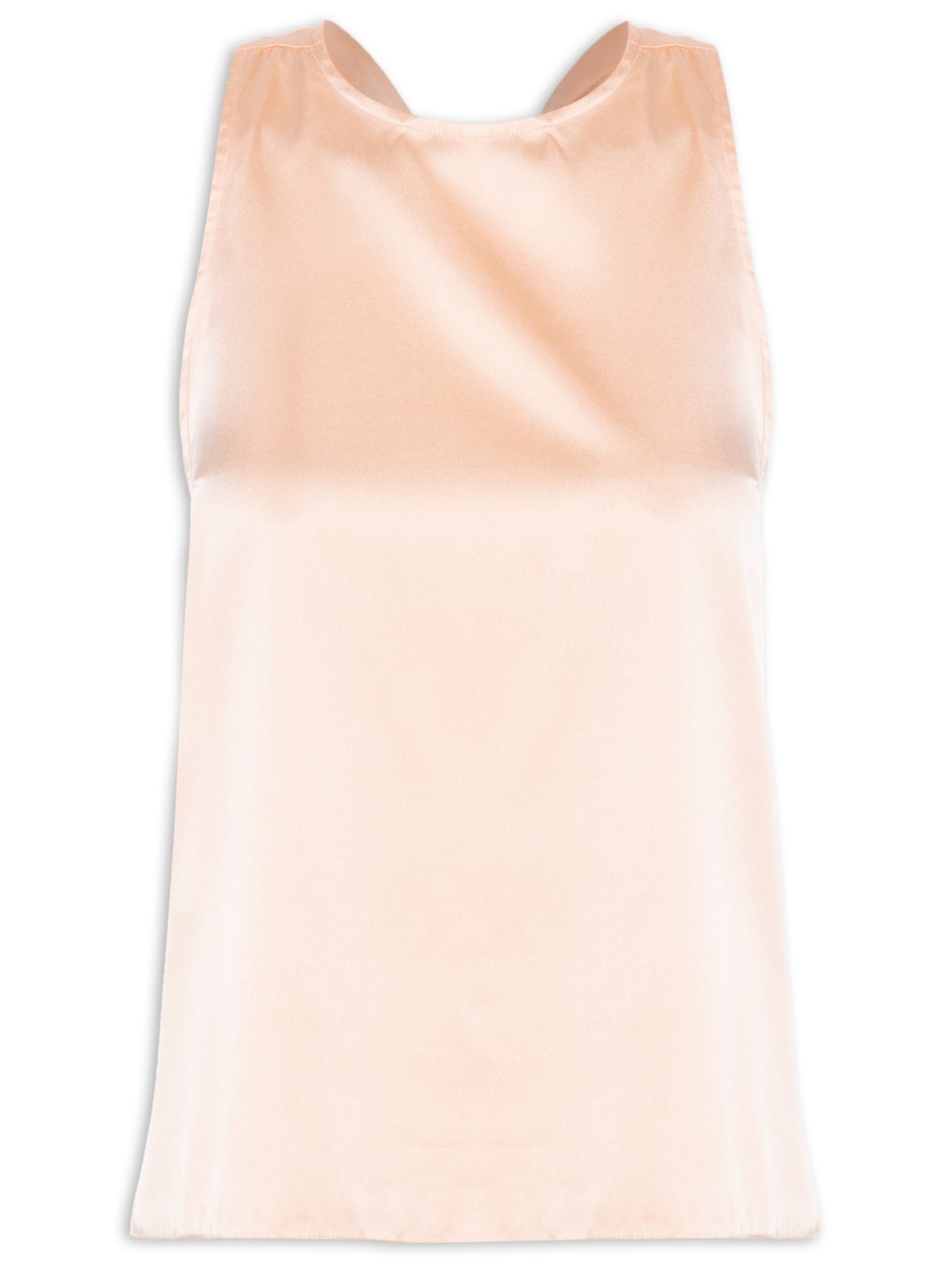 Blusa Feminina Em Seda Pura Trançado Costas - Rosa