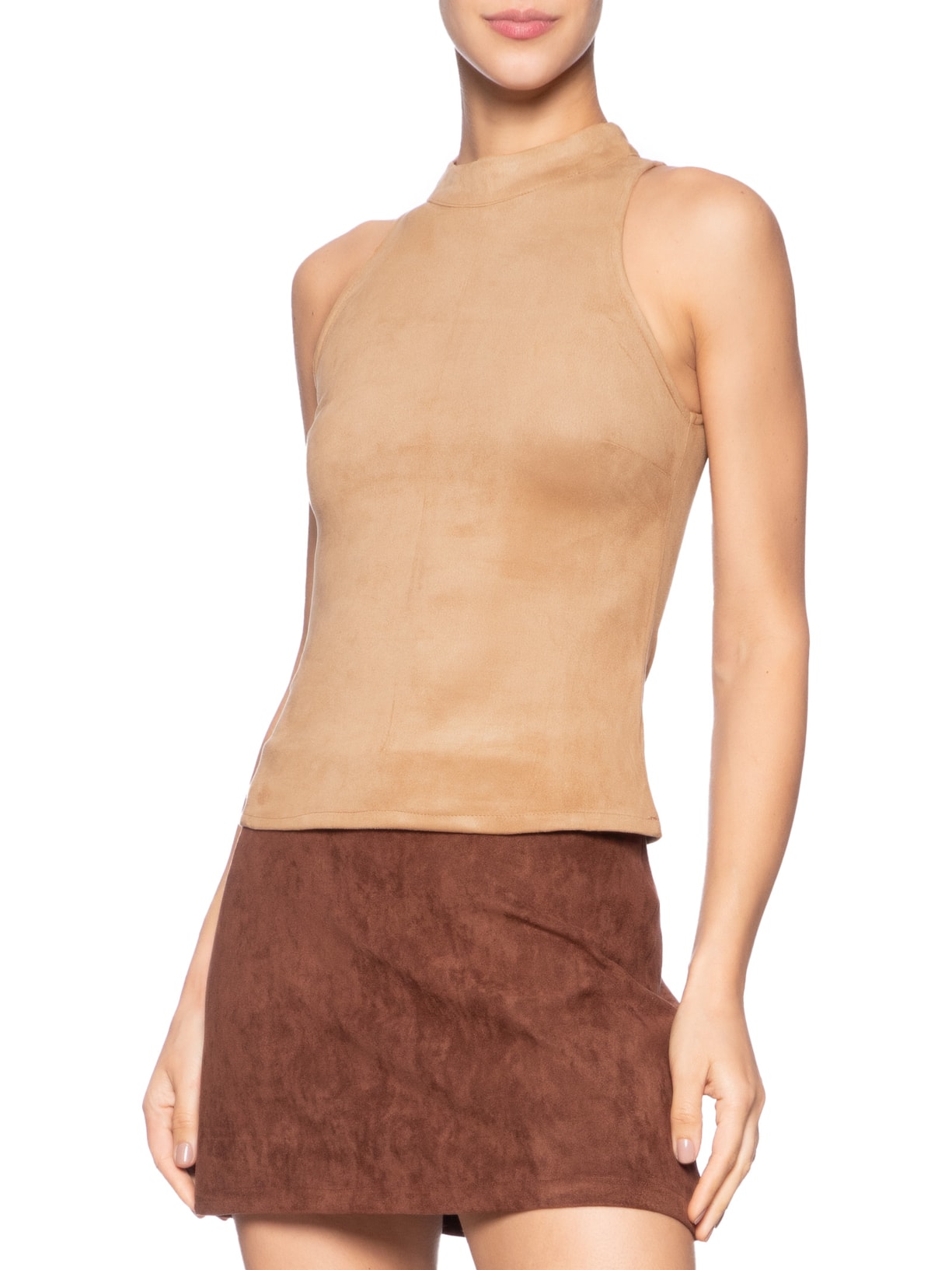 Blusa Feminina Em Suede Bege Market 33