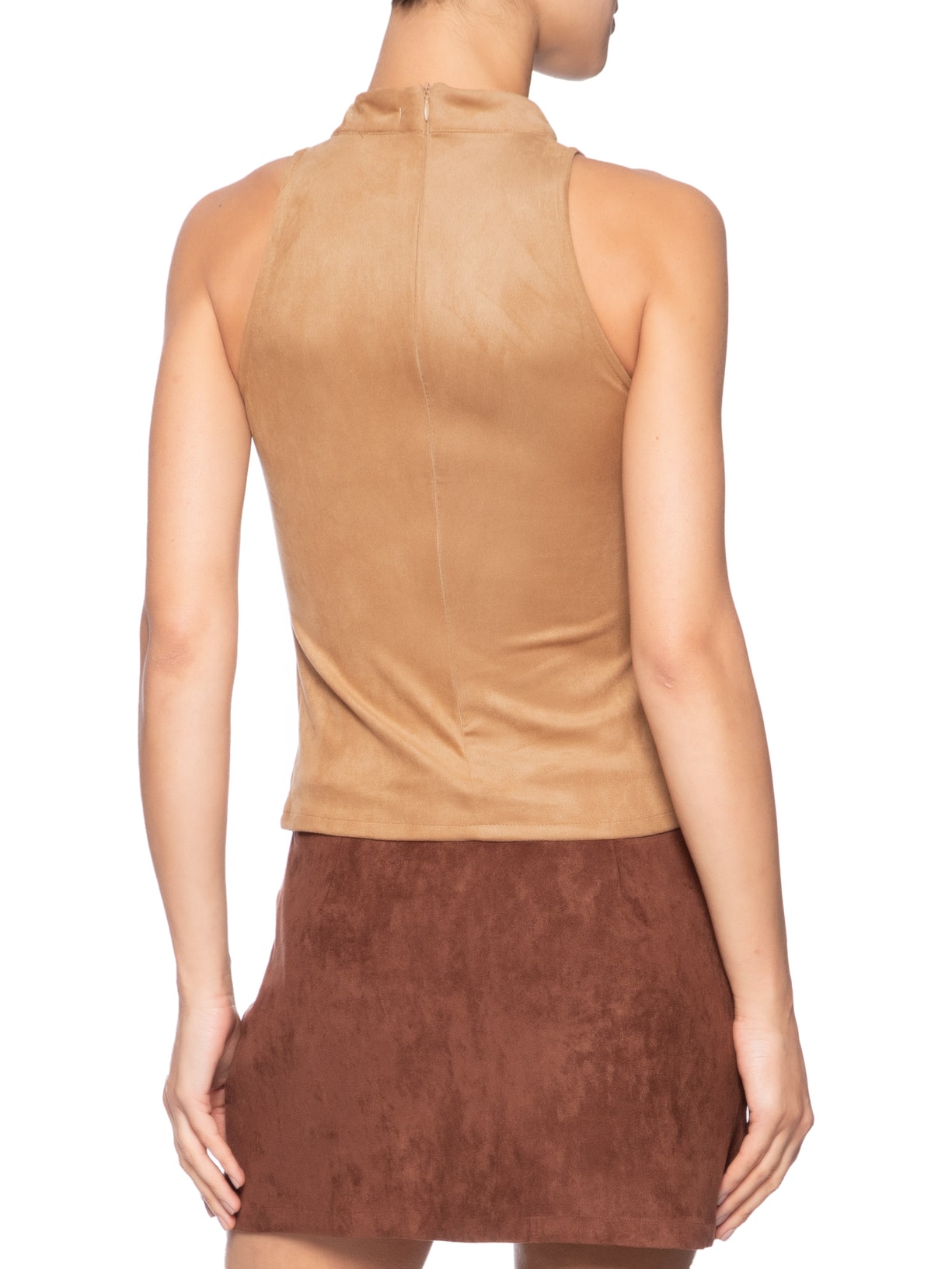 Blusa Feminina Em Suede Bege Market 33