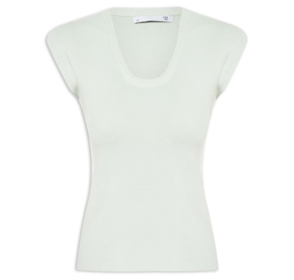 Blusa Feminina Em Tricot Com Alça Alongada - Verde