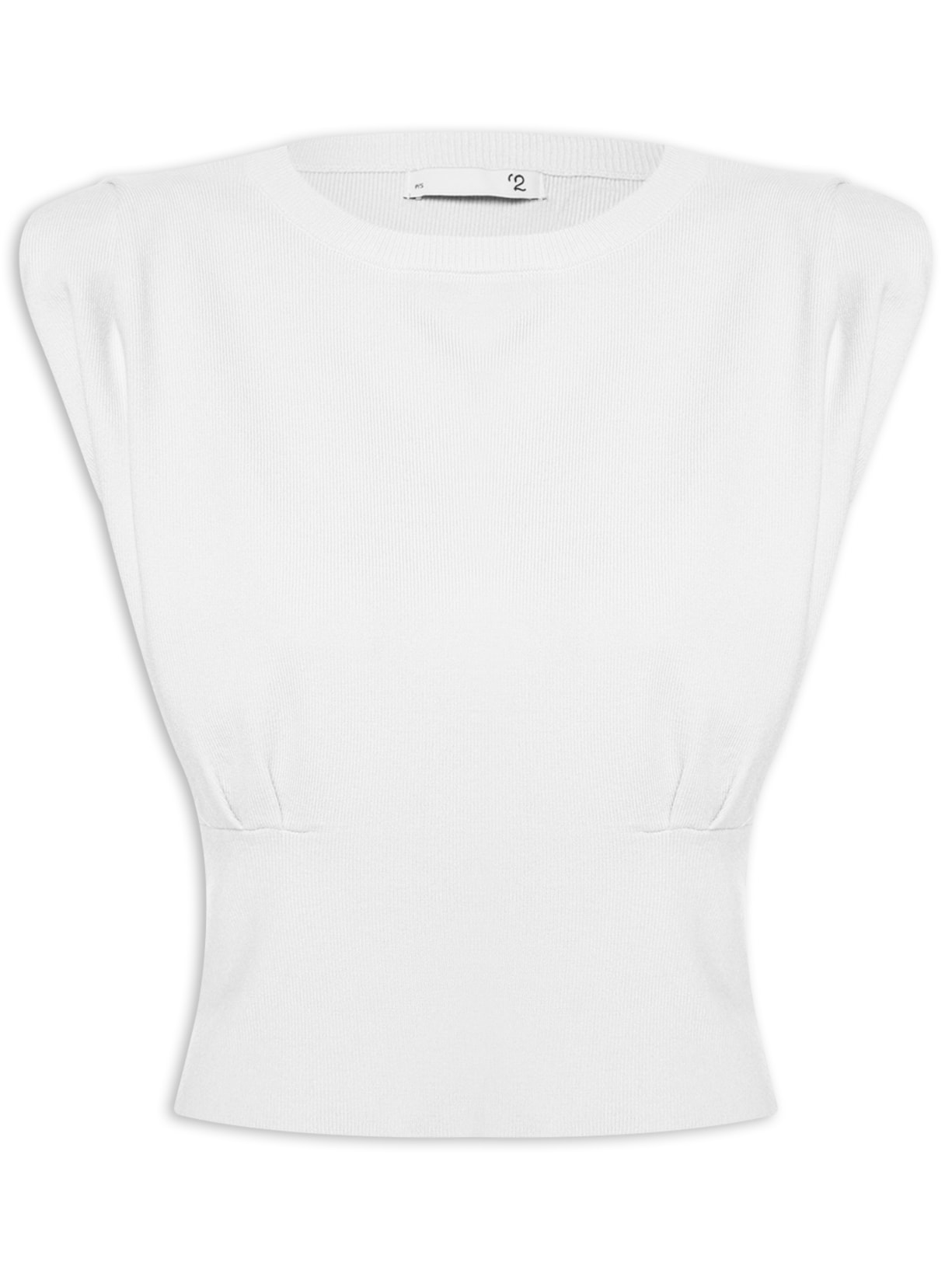 Blusa Feminina Em Tricot Com Alça Larga - Off White