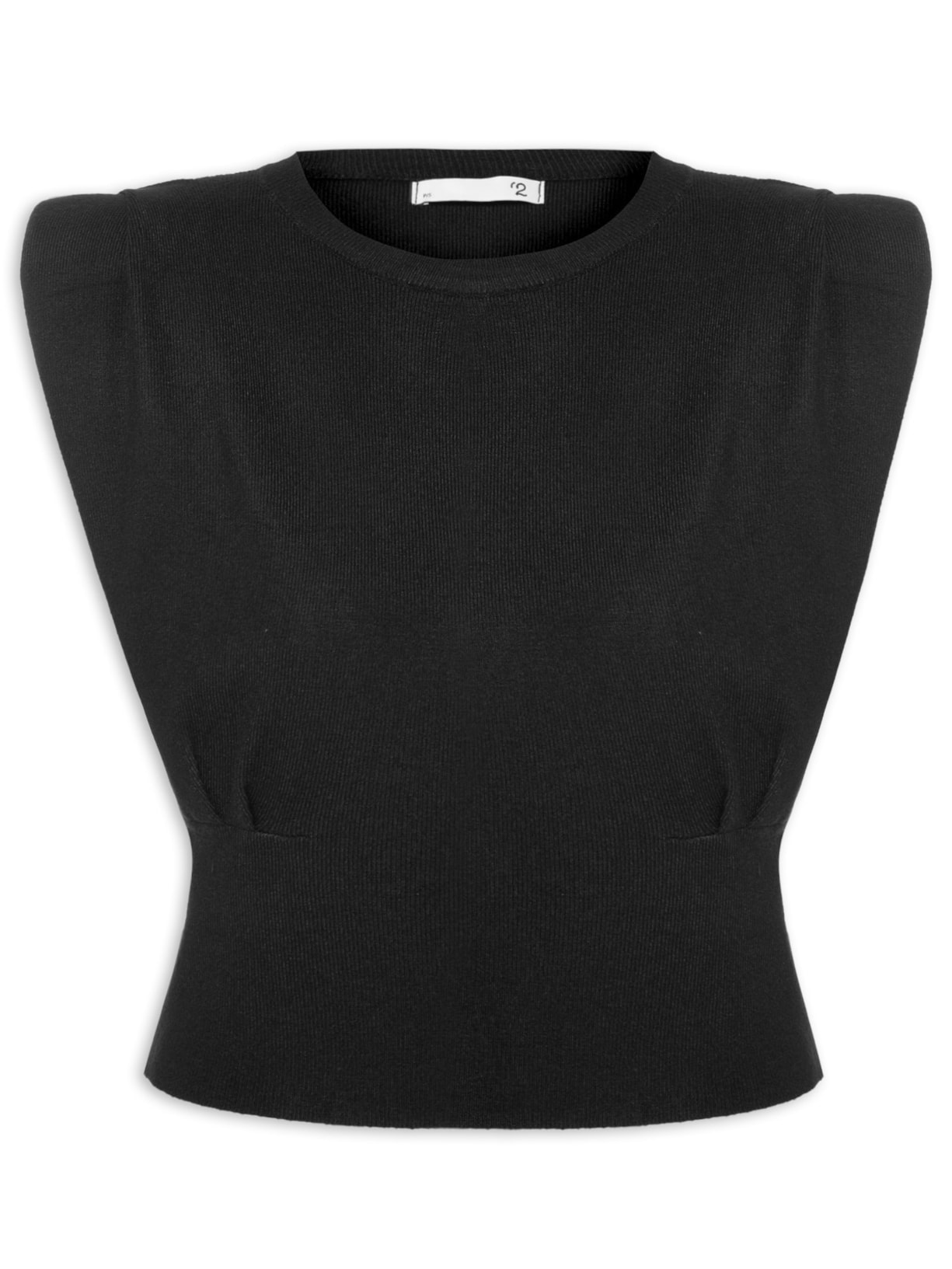Blusa Feminina Em Tricot Com Alça Larga - Preto