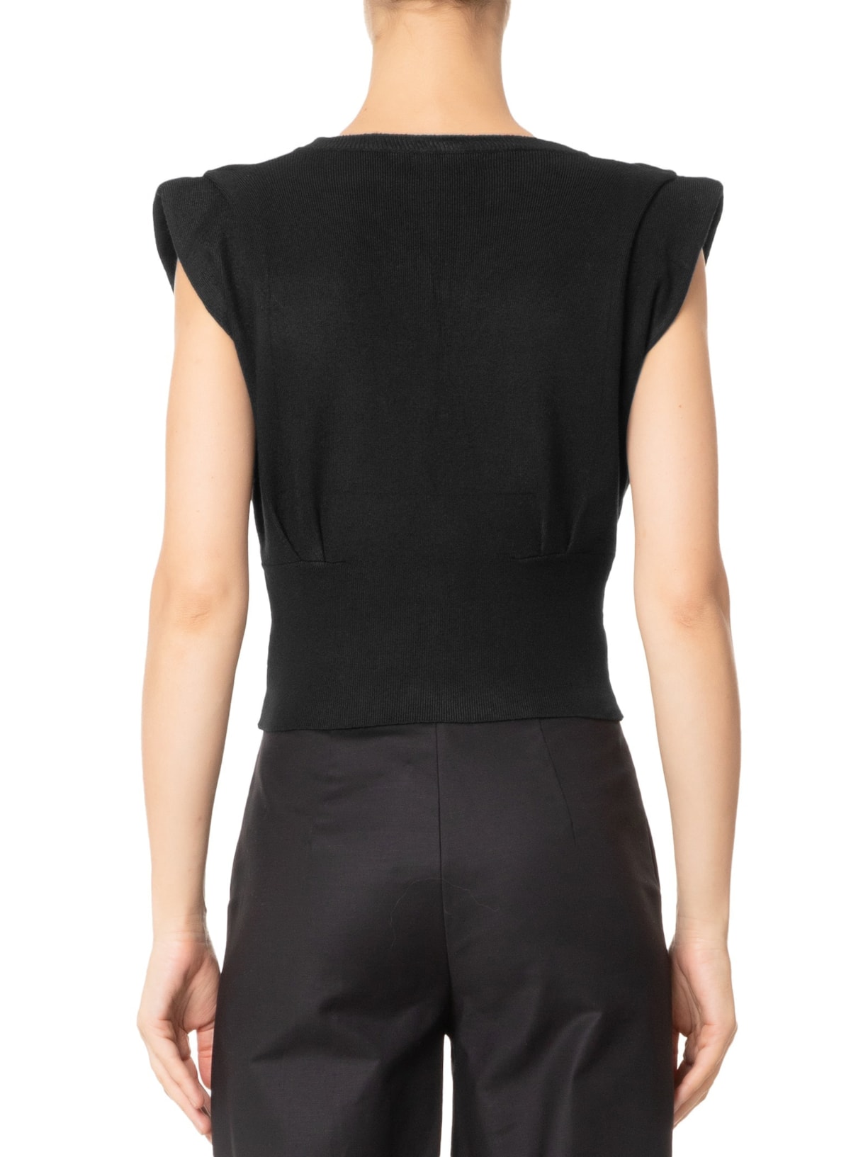 Blusa Feminina Em Tricot Com Alça Larga Preto '2Essential