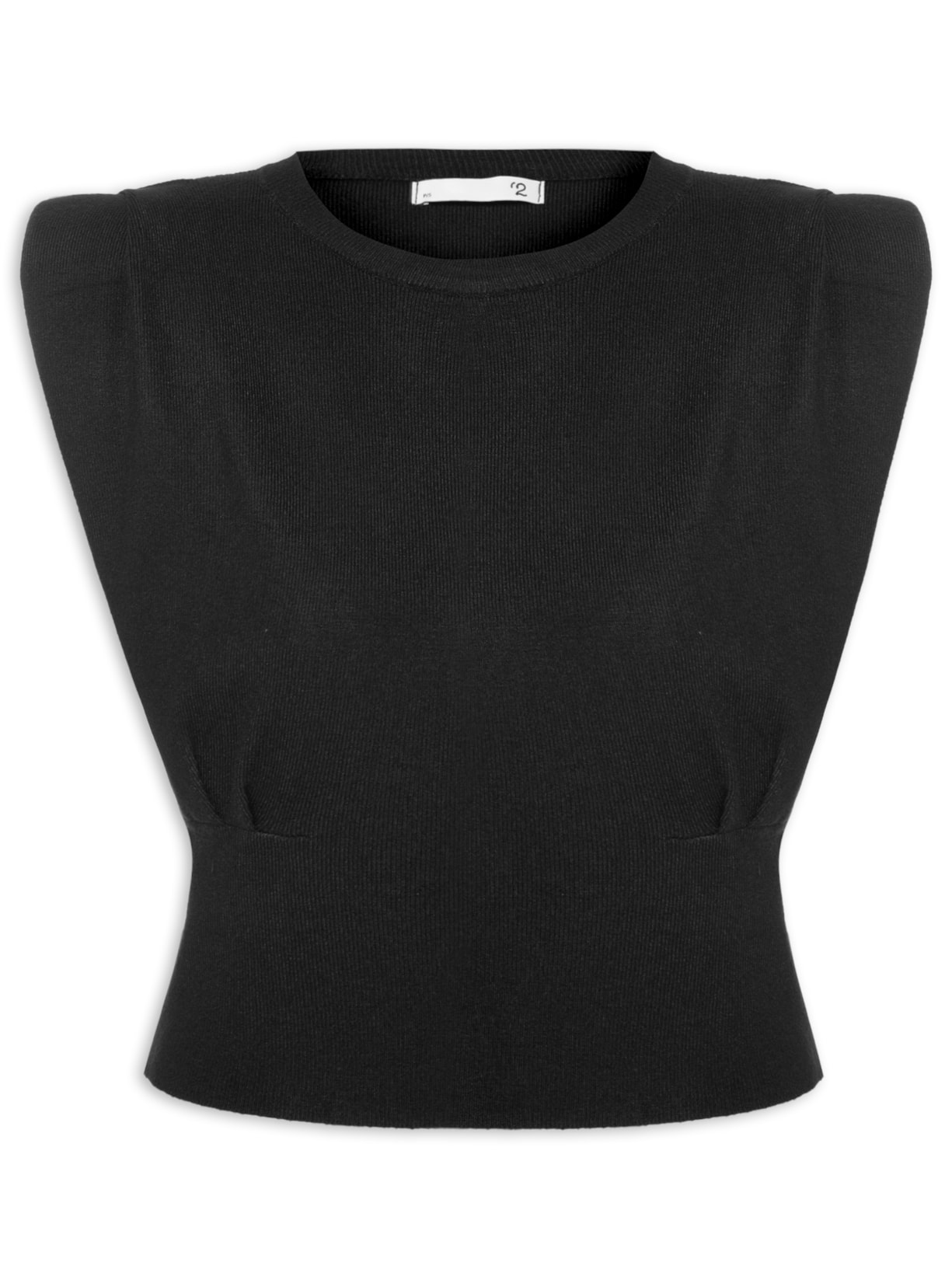 Blusa Feminina Em Tricot Com Alça Larga - Preto