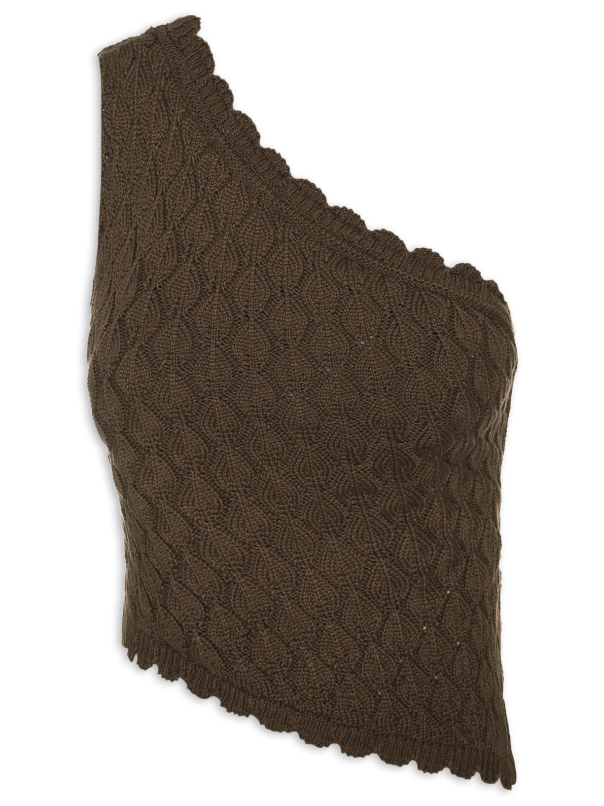 Blusa Feminina Em Tricot Com Amarração Nas Costas - Marrom