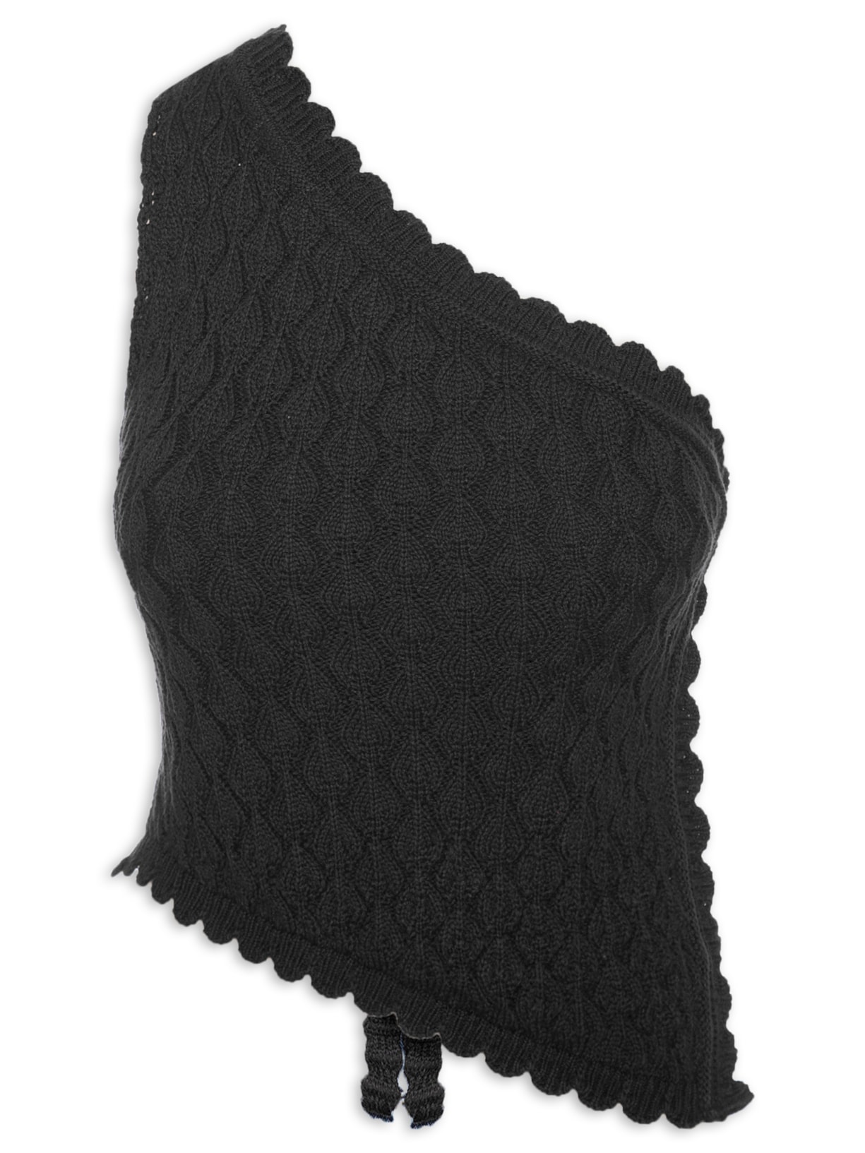 Blusa Feminina Em Tricot Com Amarração Nas Costas - Preto