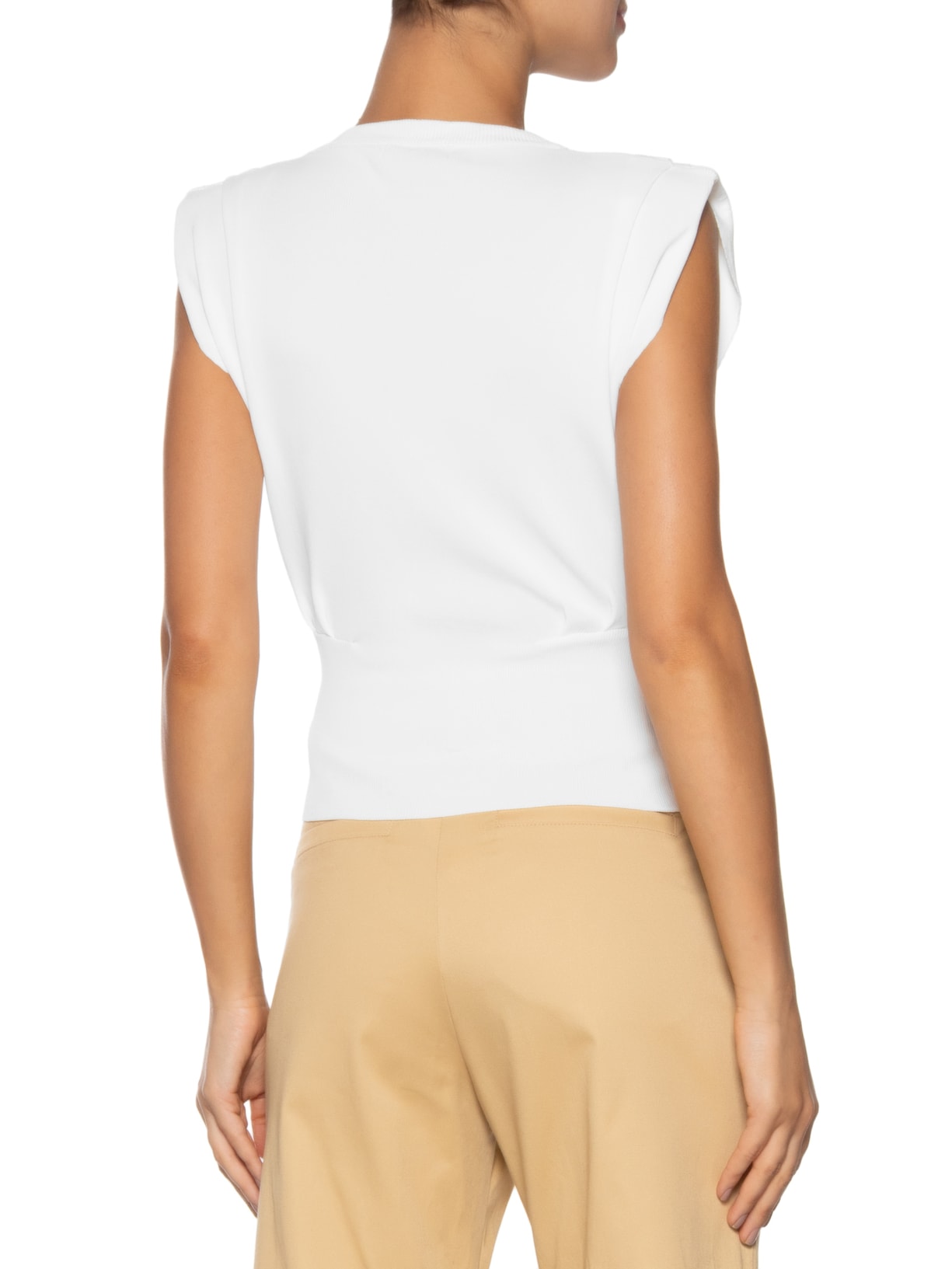 Blusa Feminina Em Tricot Com Barra Larga Branco '2Essential