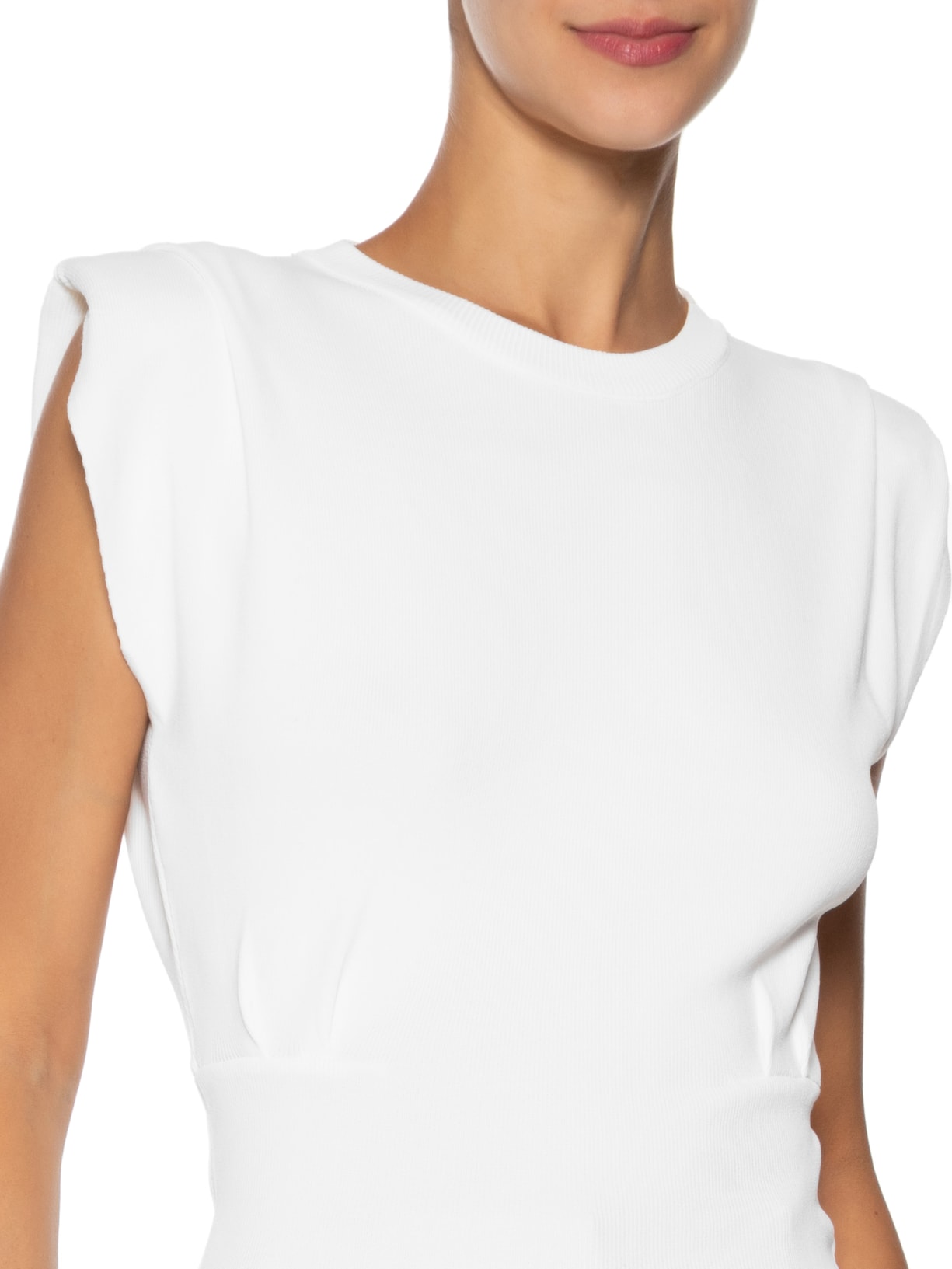 Blusa Feminina Em Tricot Com Barra Larga Branco '2Essential