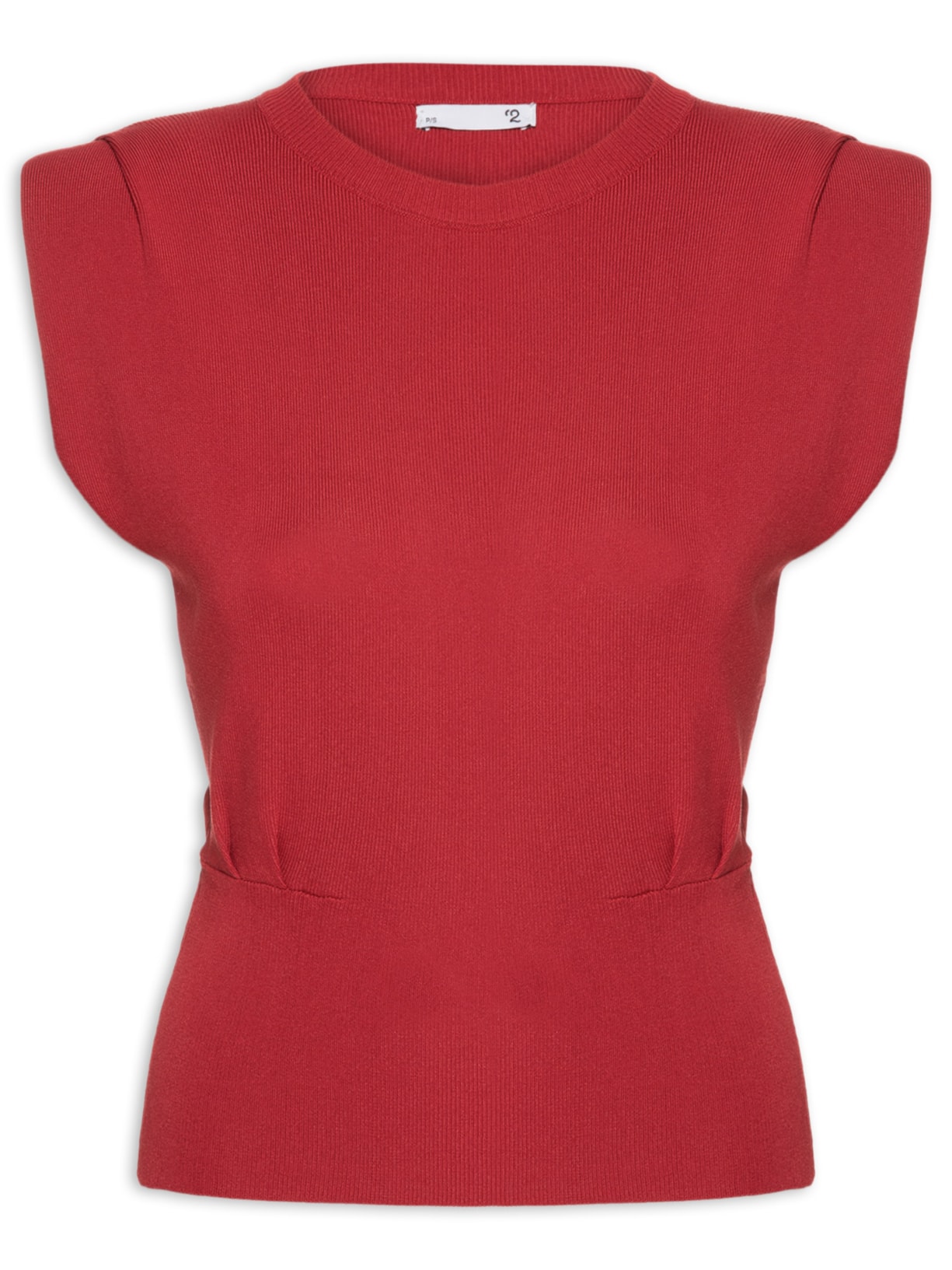 Blusa Feminina Em Tricot Com Barra Larga - Vermelho