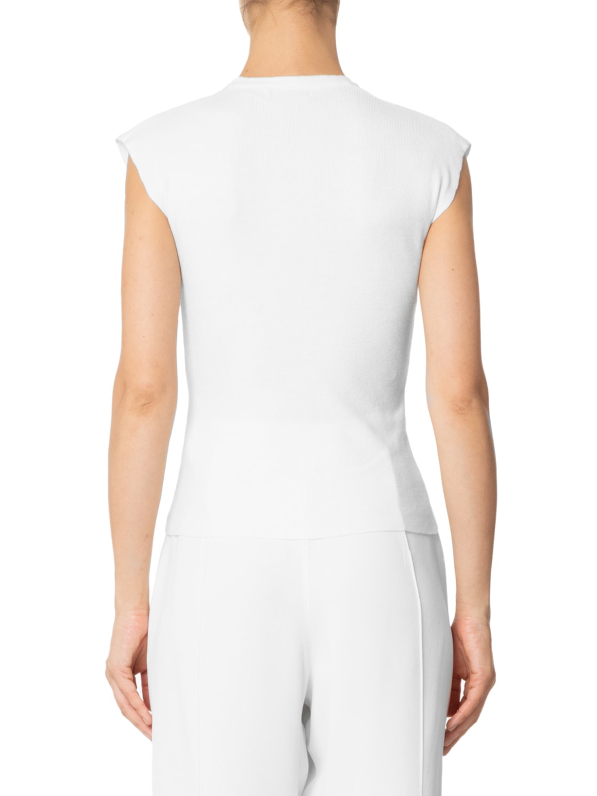 Blusa Feminina Em Tricot Com Cava Alongada Branco  '2Essential