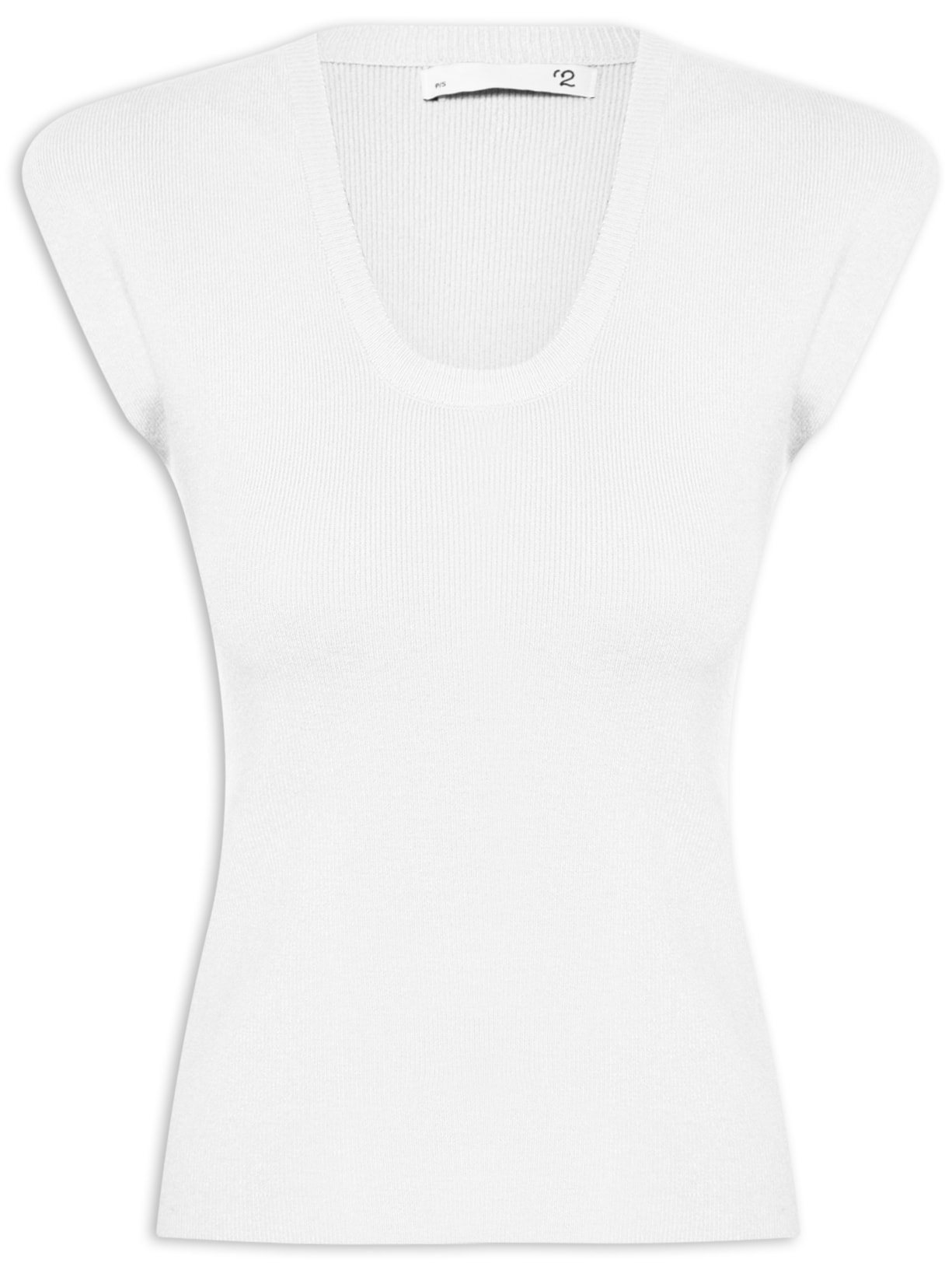 Blusa Feminina Em Tricot Com Cava Alongada - Branco