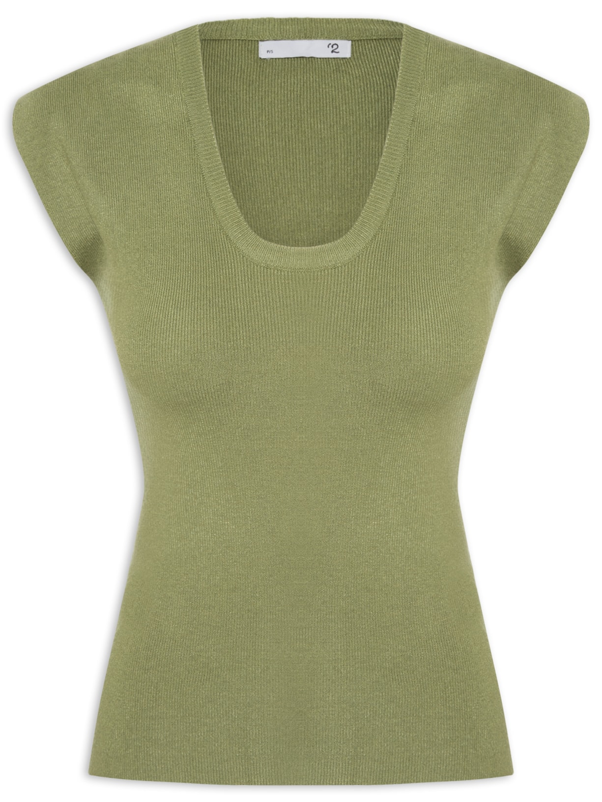 Blusa Feminina Em Tricot Com Cava Alongada - Verde