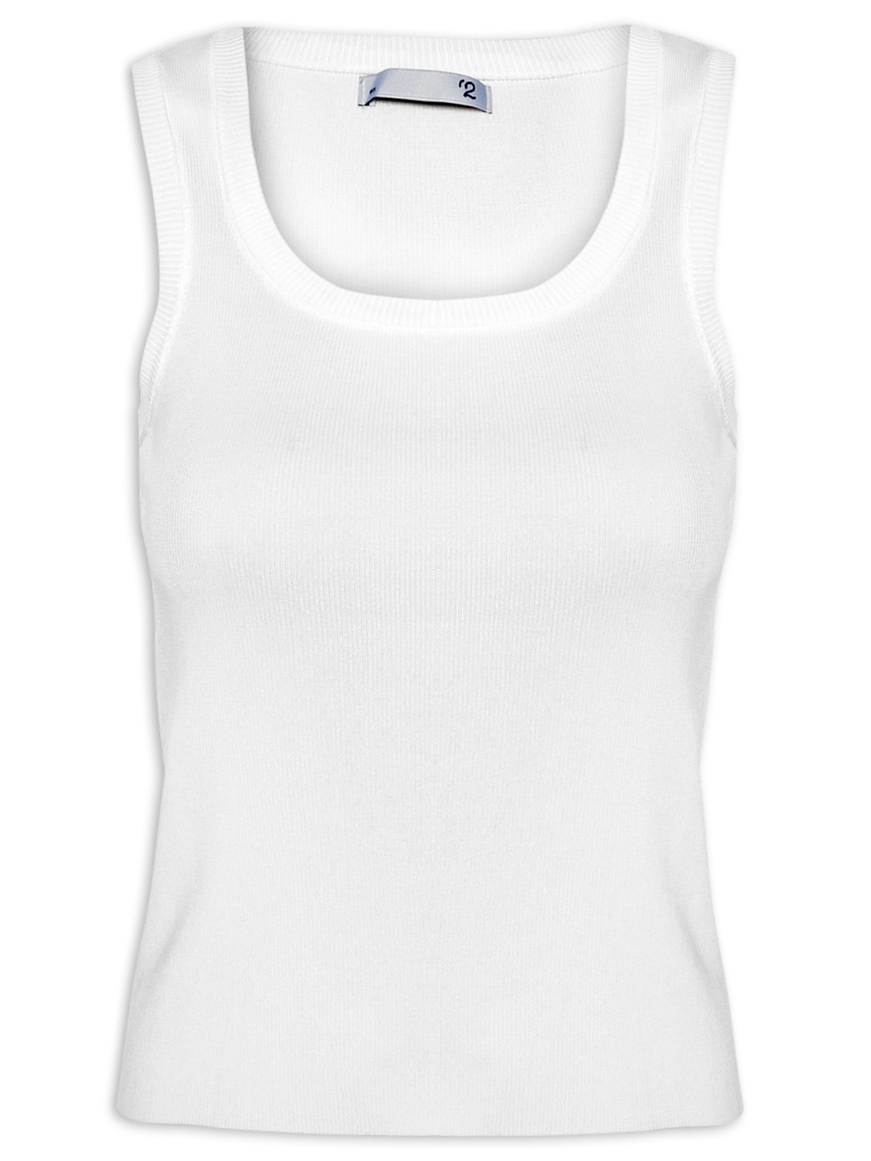 Blusa Feminina Em Tricot Com Decote Redondo - Branco