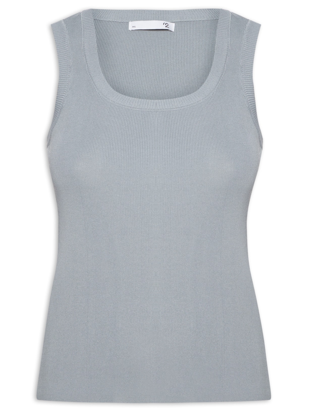 Blusa Feminina Em Tricot Com Decote Redondo - Cinza