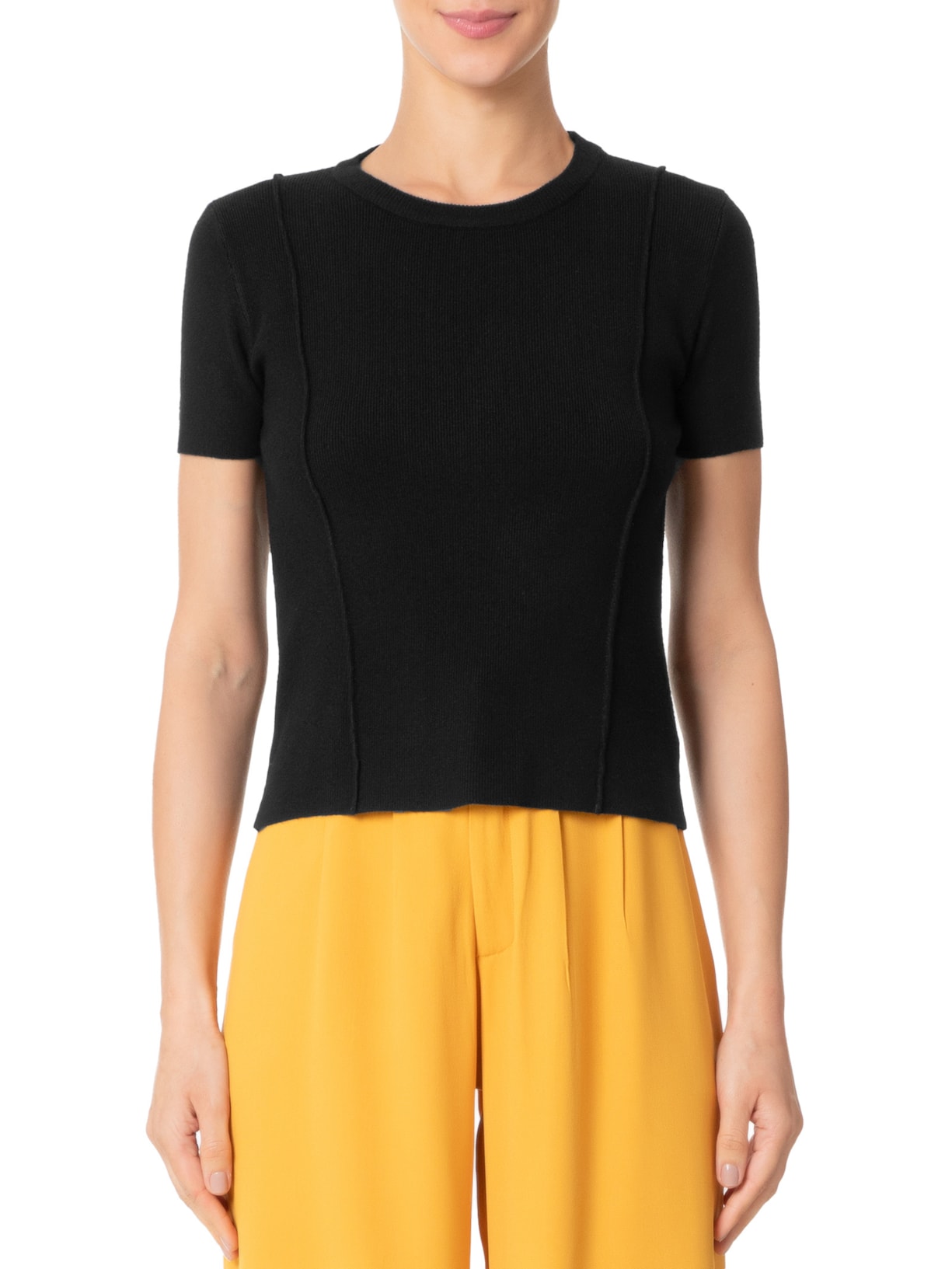 Blusa Feminina Em Tricot Com Detalhes Preto '2Essential