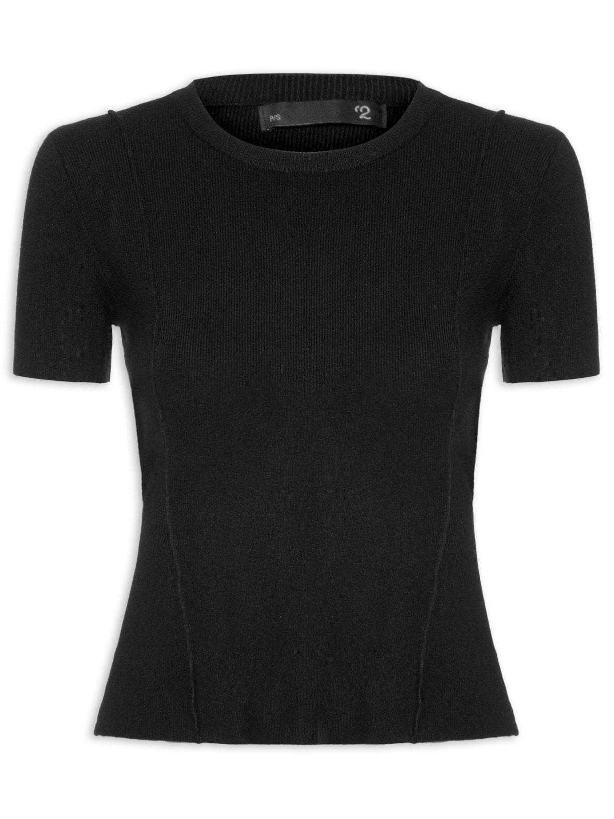 Blusa Feminina Em Tricot Com Detalhes - Preto