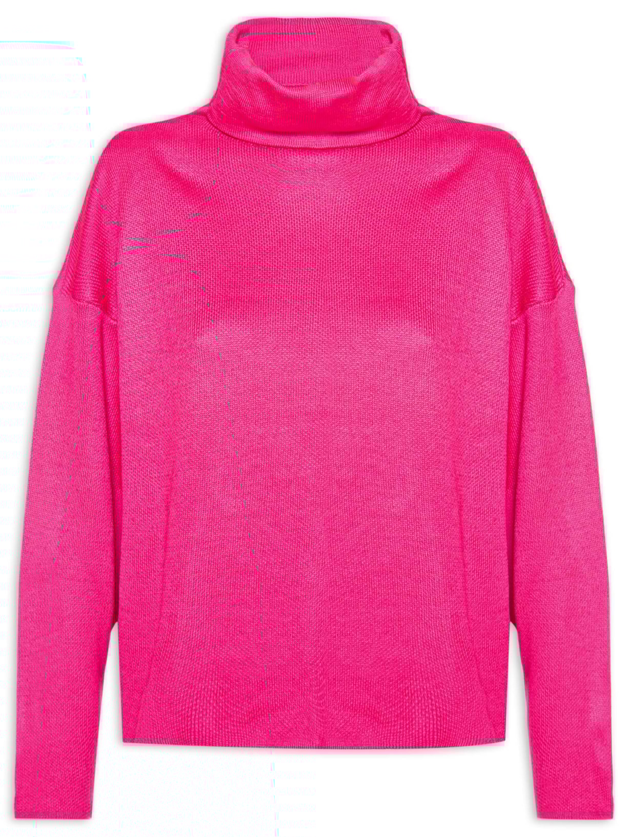 Blusa Feminina Em Tricot Com Gola Alta - Rosa