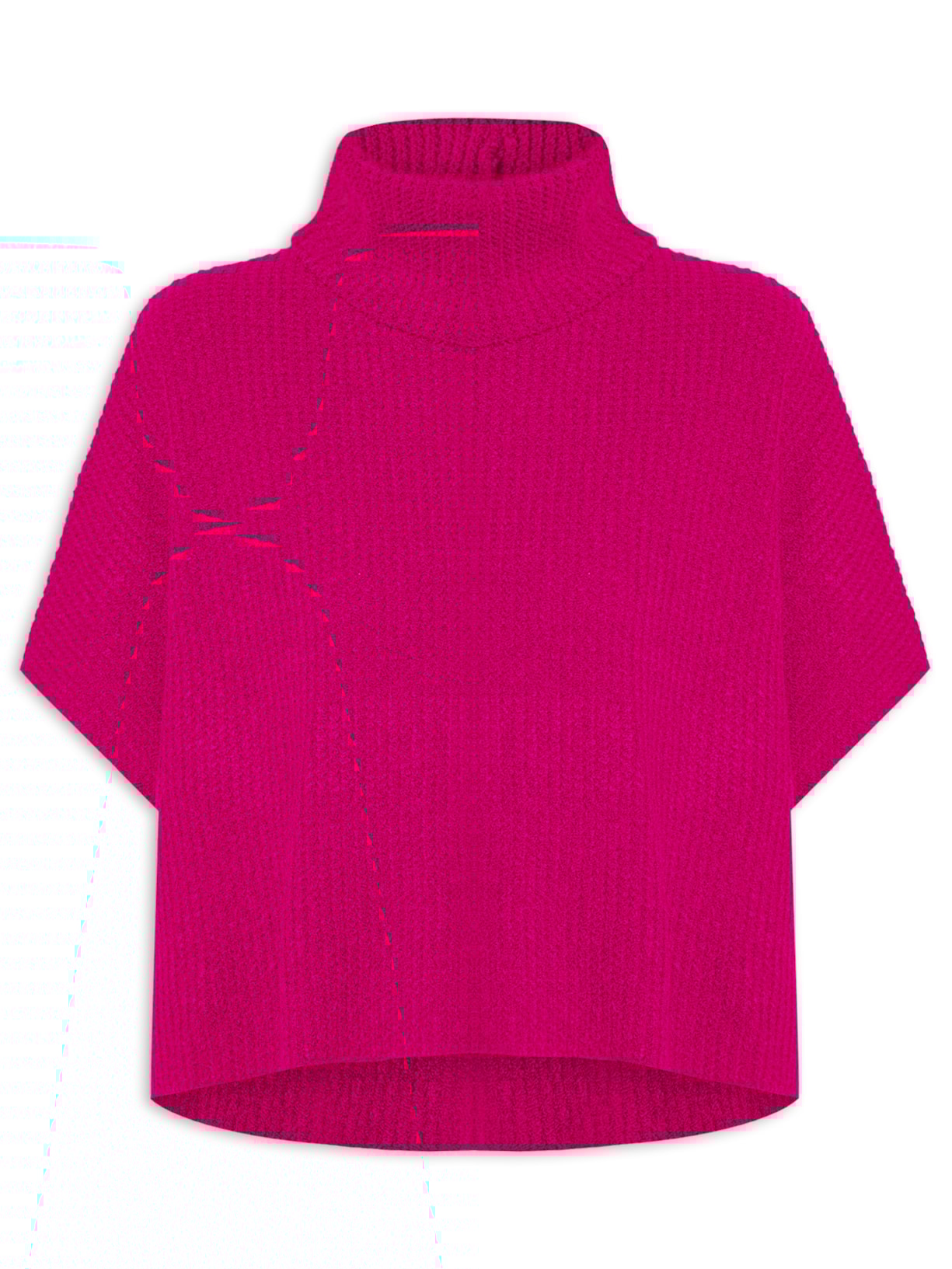 Blusa Feminina Em Tricot Com Gola Alta - Rosa