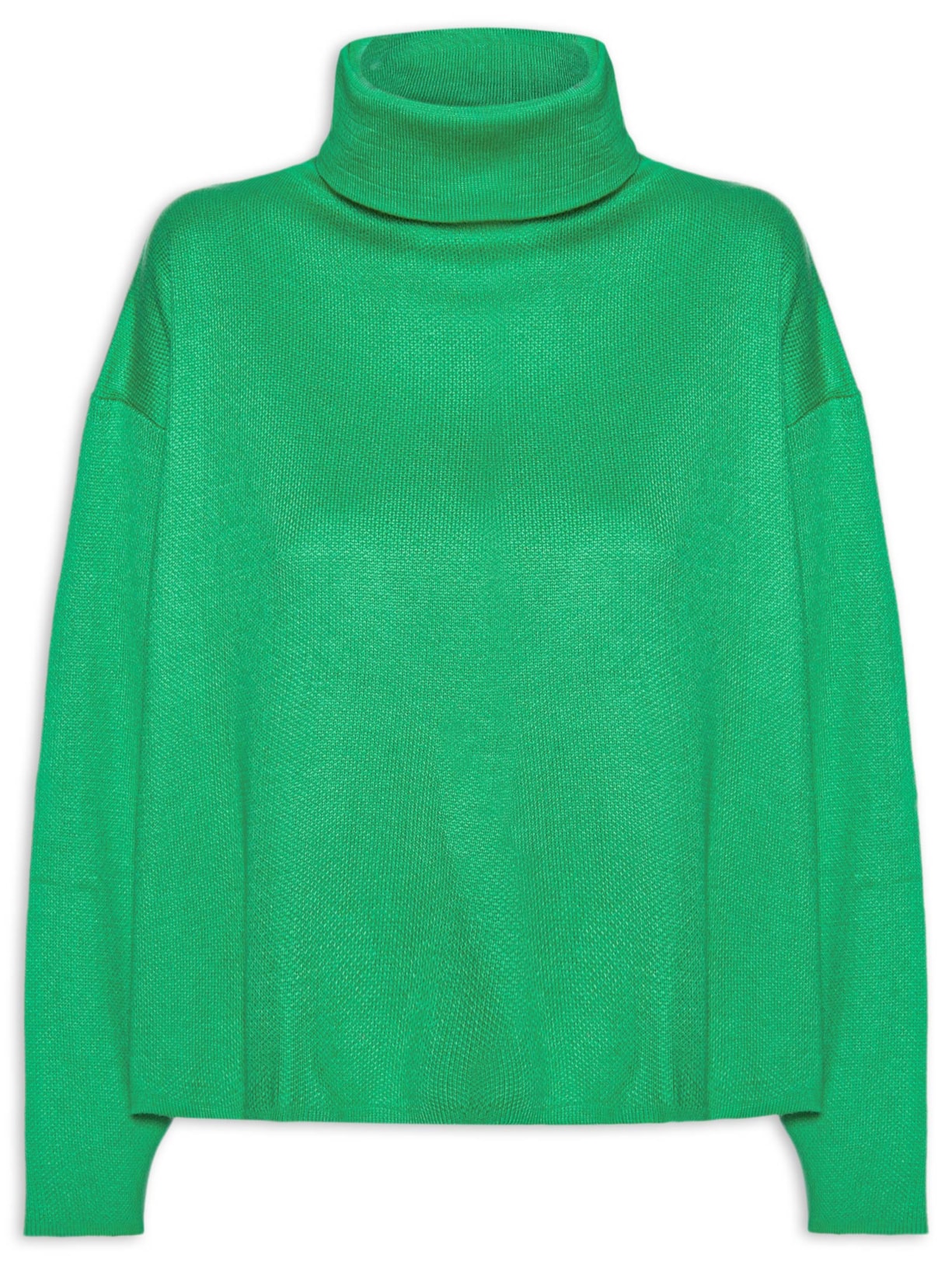 Blusa Feminina Em Tricot Com Gola Alta - Verde