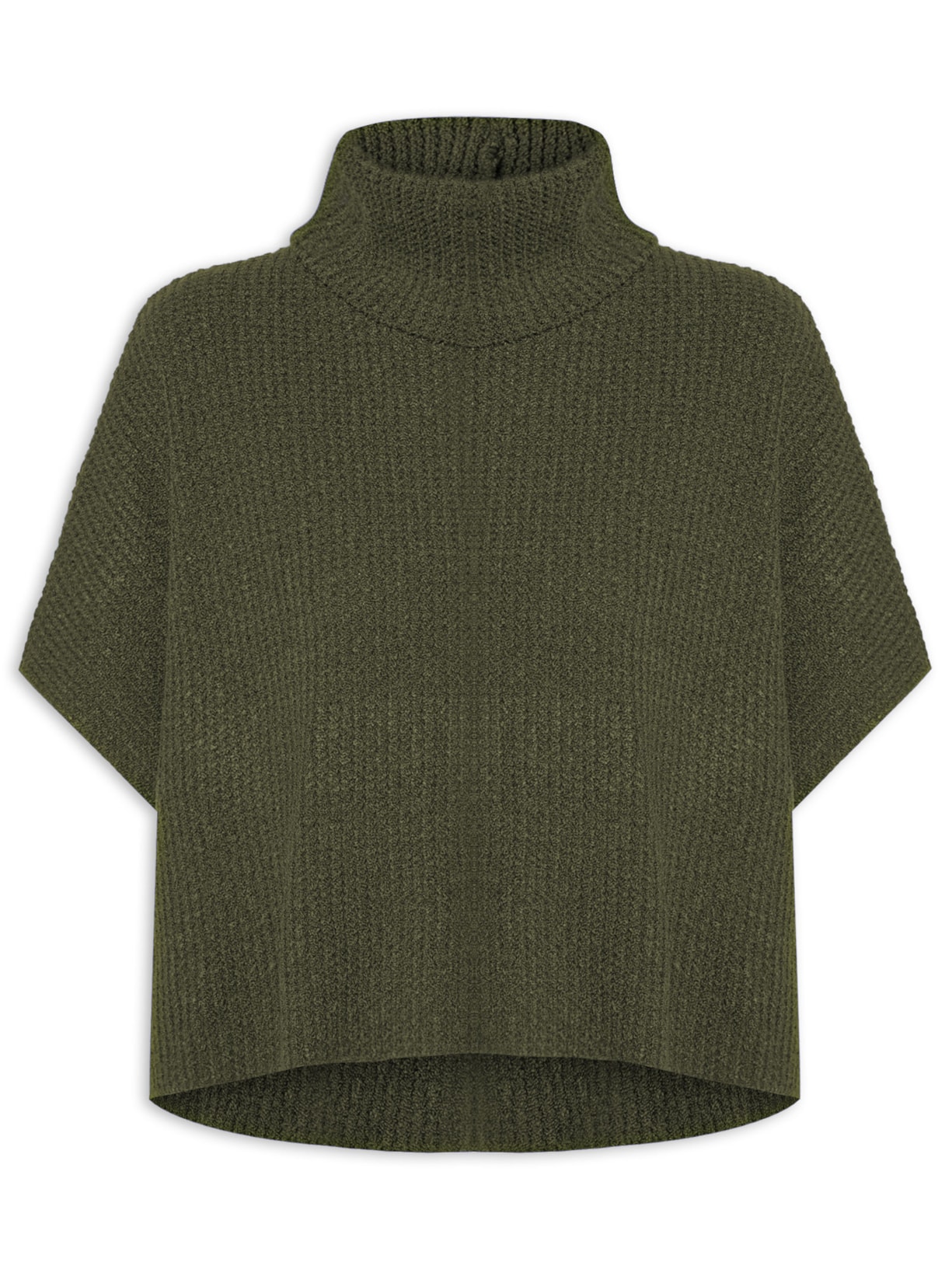 Blusa Feminina Em Tricot Com Gola Alta - Verde