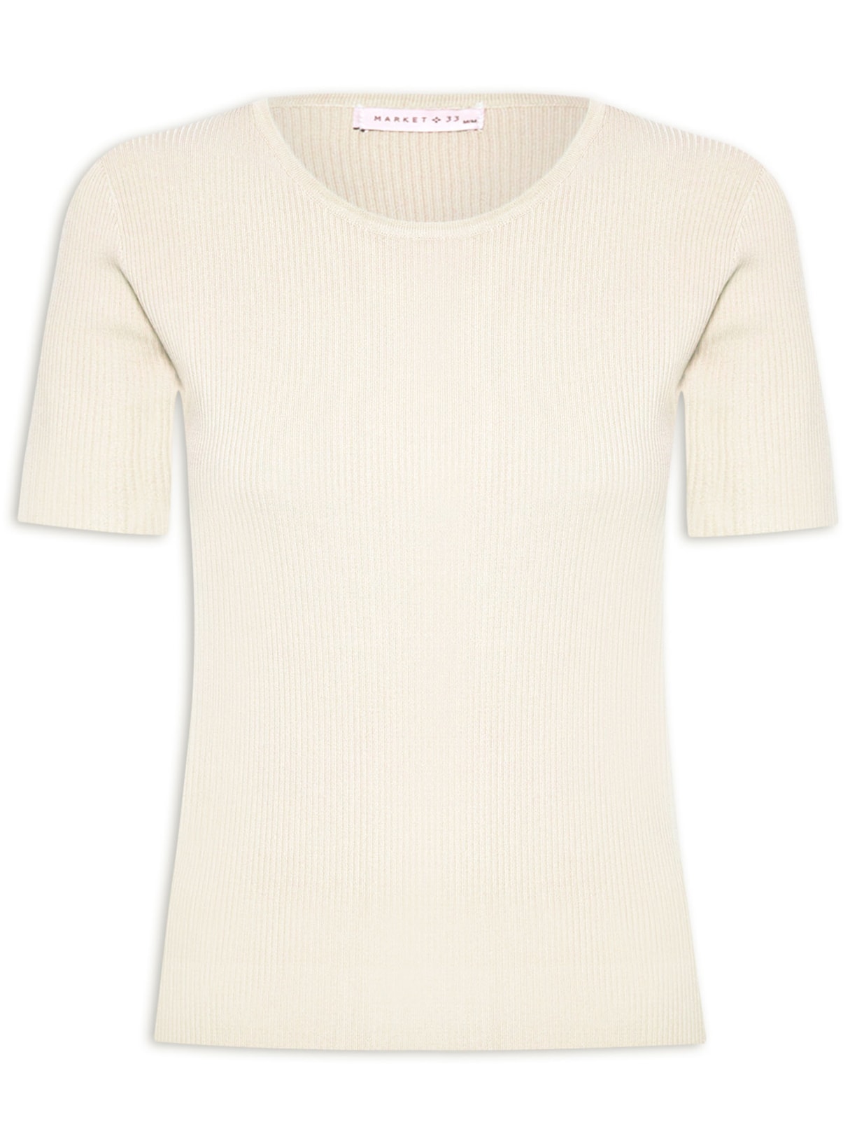 Blusa Feminina Em Tricot Com Manga Curta - Amarelo
