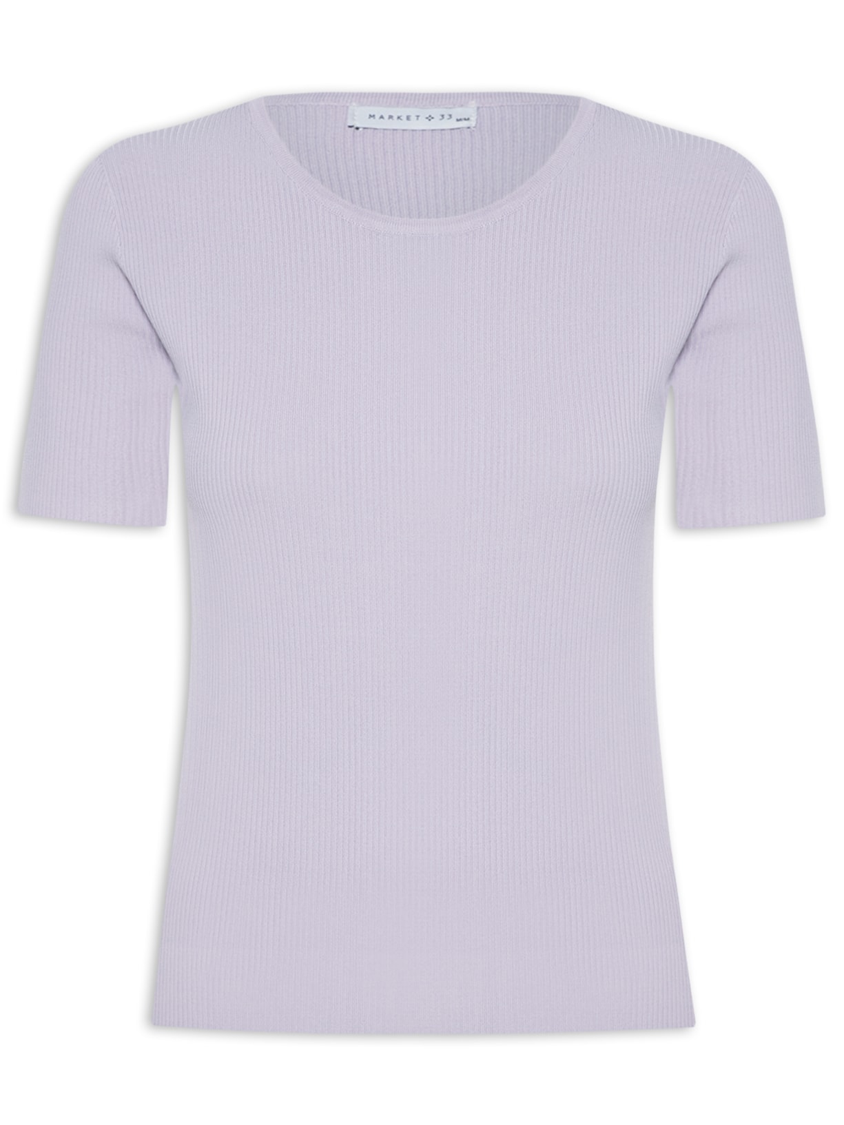 Blusa Feminina Em Tricot Com Manga Curta - Lilás