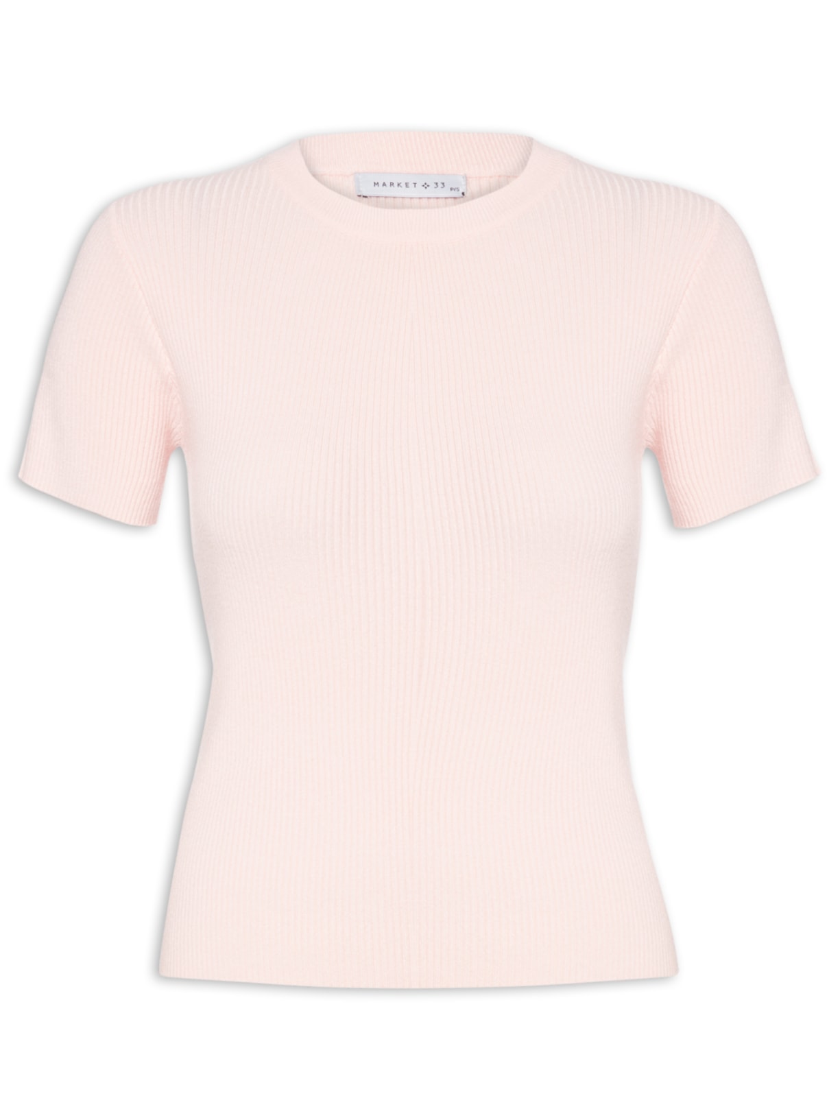 Blusa Feminina Em Tricot Com Manga Curta - Rosa