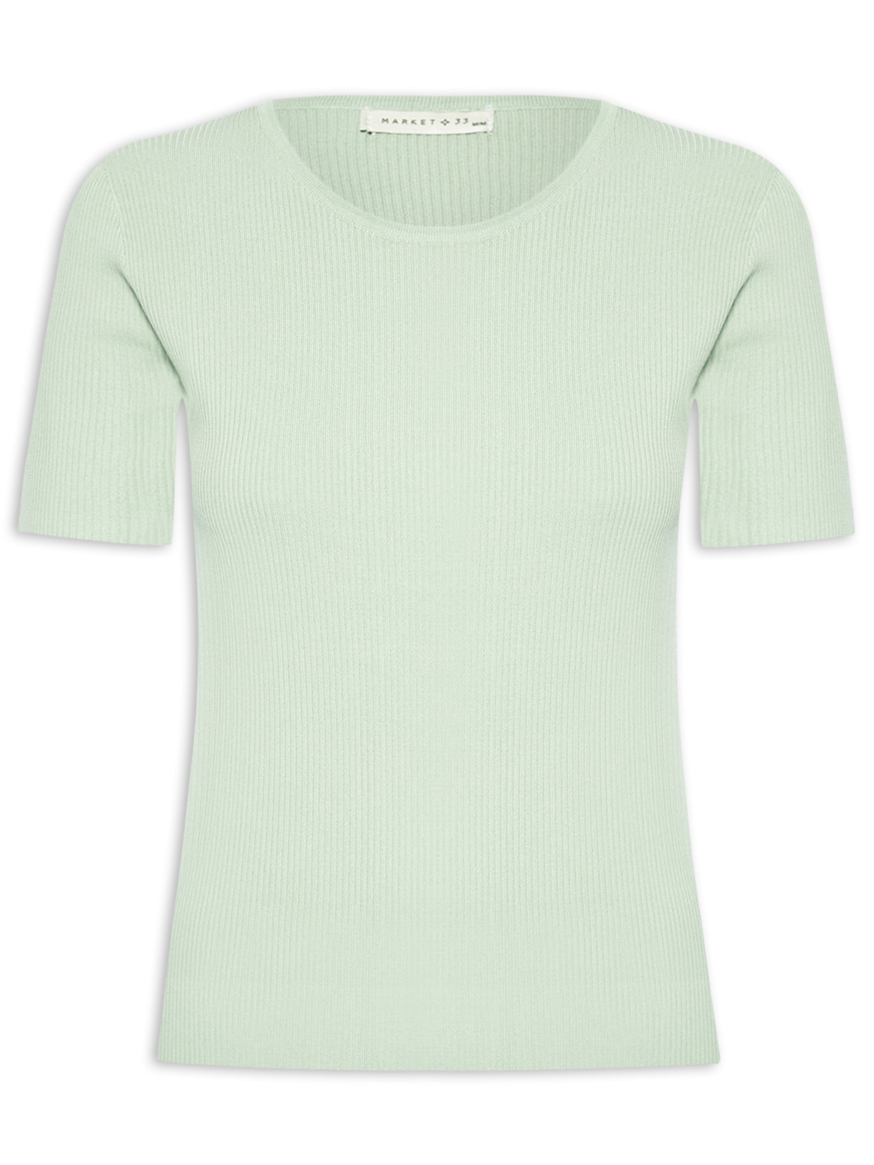 Blusa Feminina Em Tricot Com Manga Curta - Verde