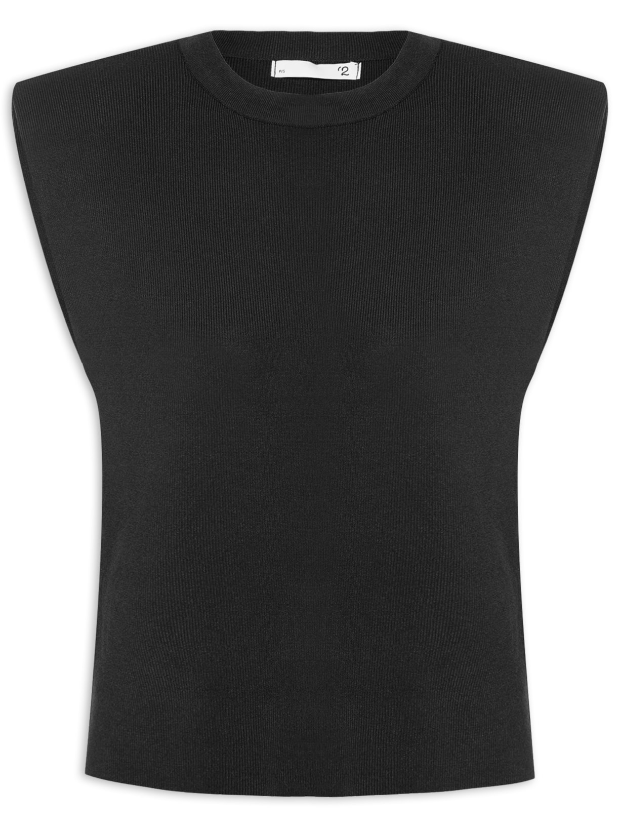 Blusa Feminina Em Tricot Com Ombreiras - Preto