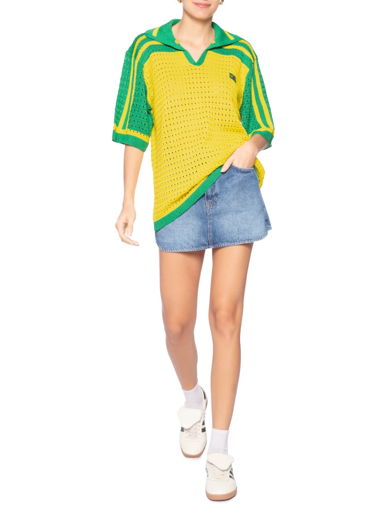 Blusa Feminina em Tricot Copa Brasil Amarelo Market 33