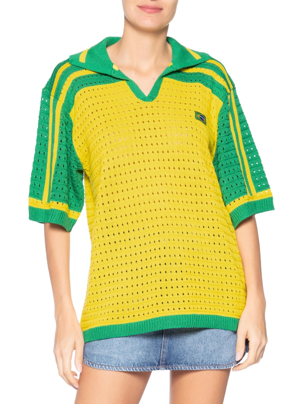 Blusa Feminina em Tricot Copa Brasil Amarelo Market 33