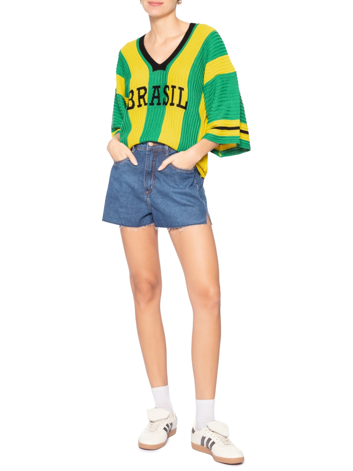 Blusa Feminina em Tricot Copa Brasil  Verde Market 33