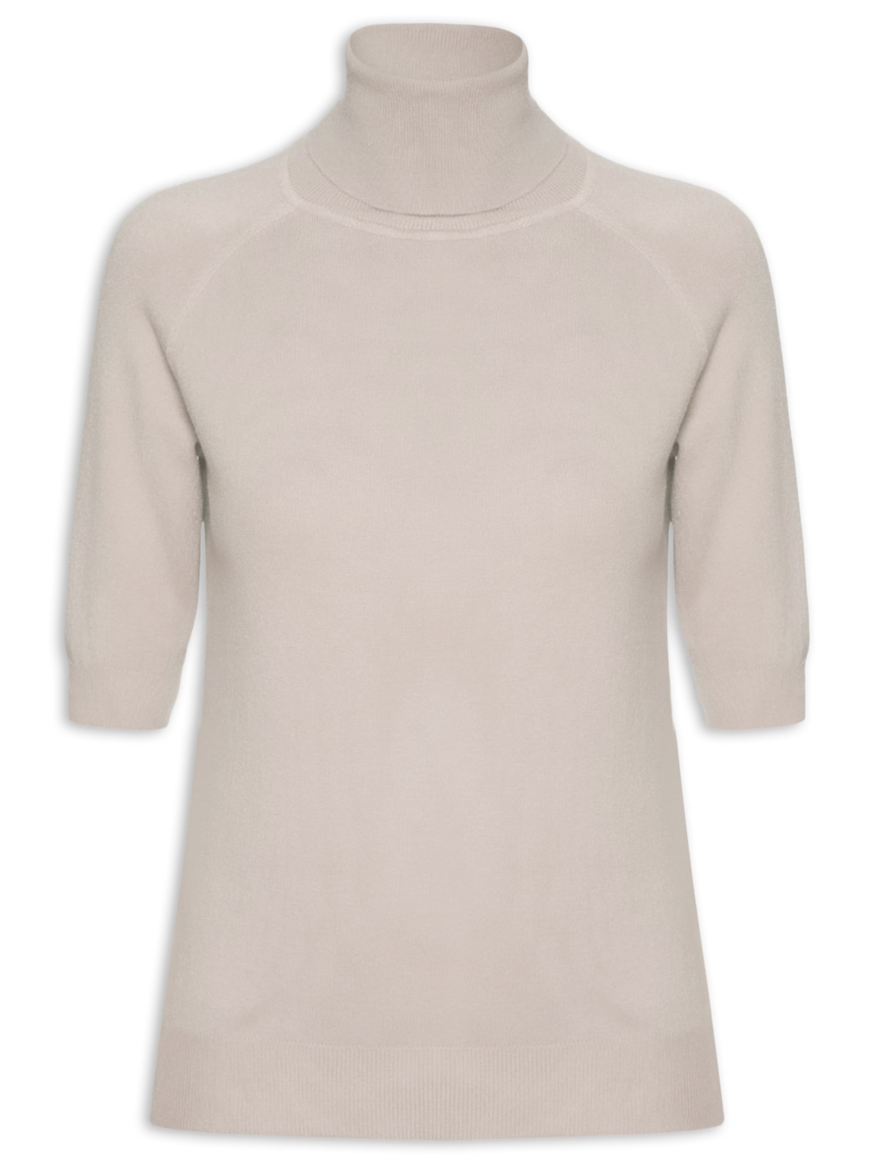 Blusa Feminina Em Tricot Gola Alta - Cinza