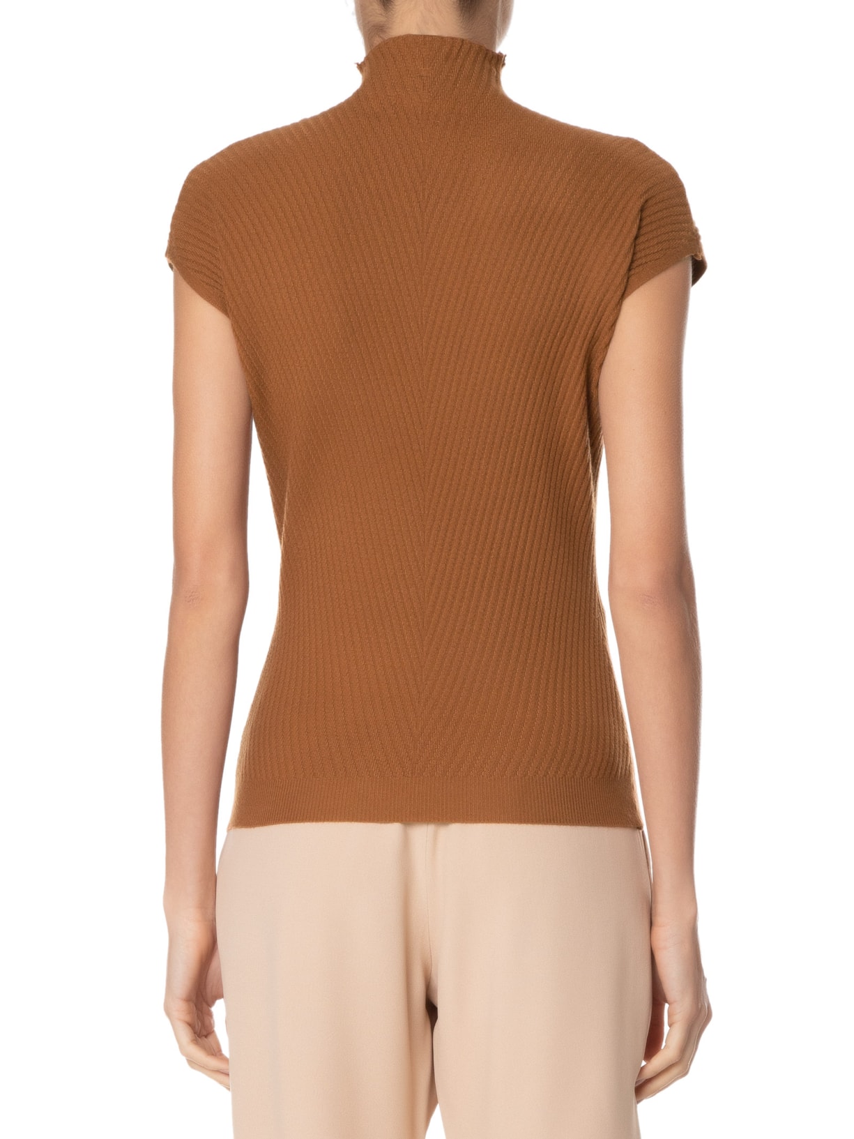 Blusa Feminina Em Tricot Gola Alta Marrom '2Essential