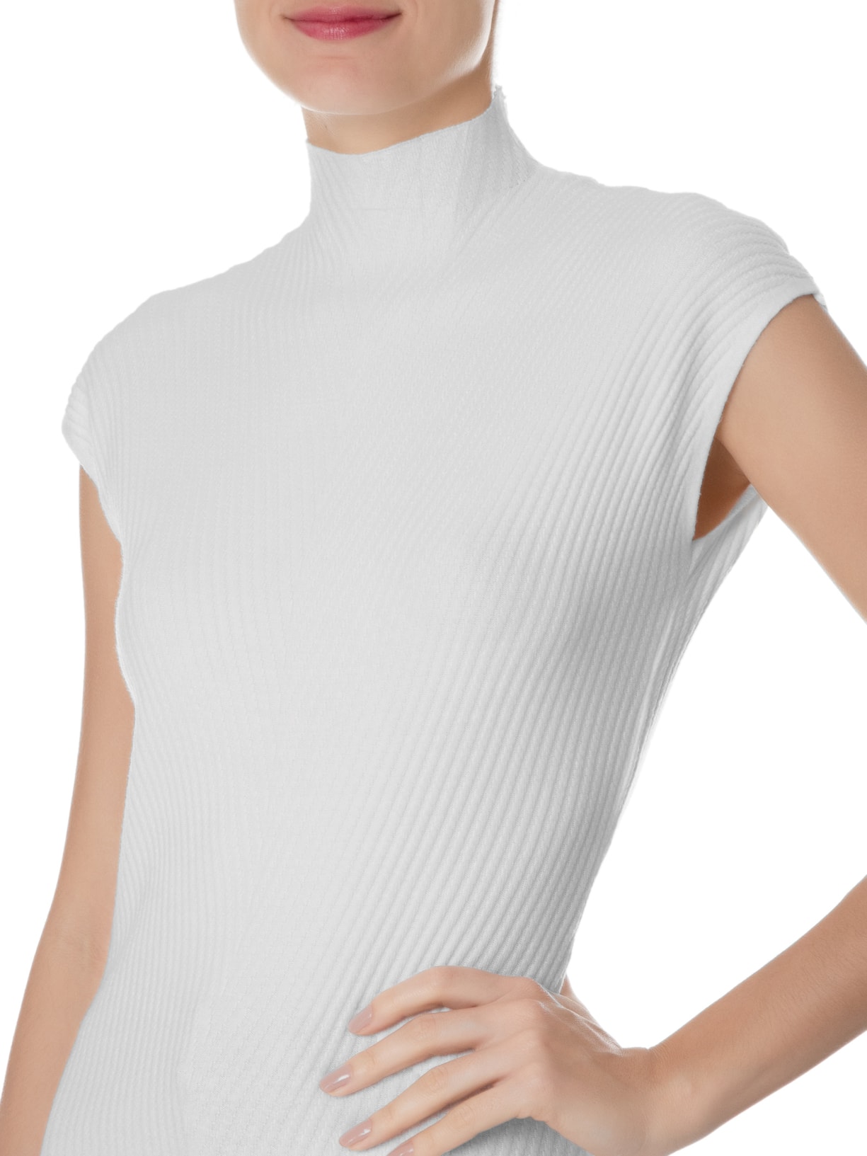Blusa Feminina Em Tricot Gola Alta Off White '2Essential