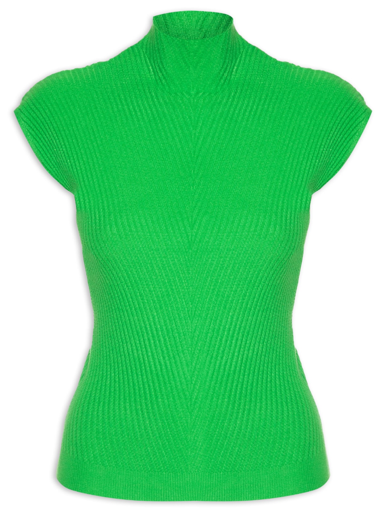 Blusa Feminina Em Tricot Gola Alta - Verde