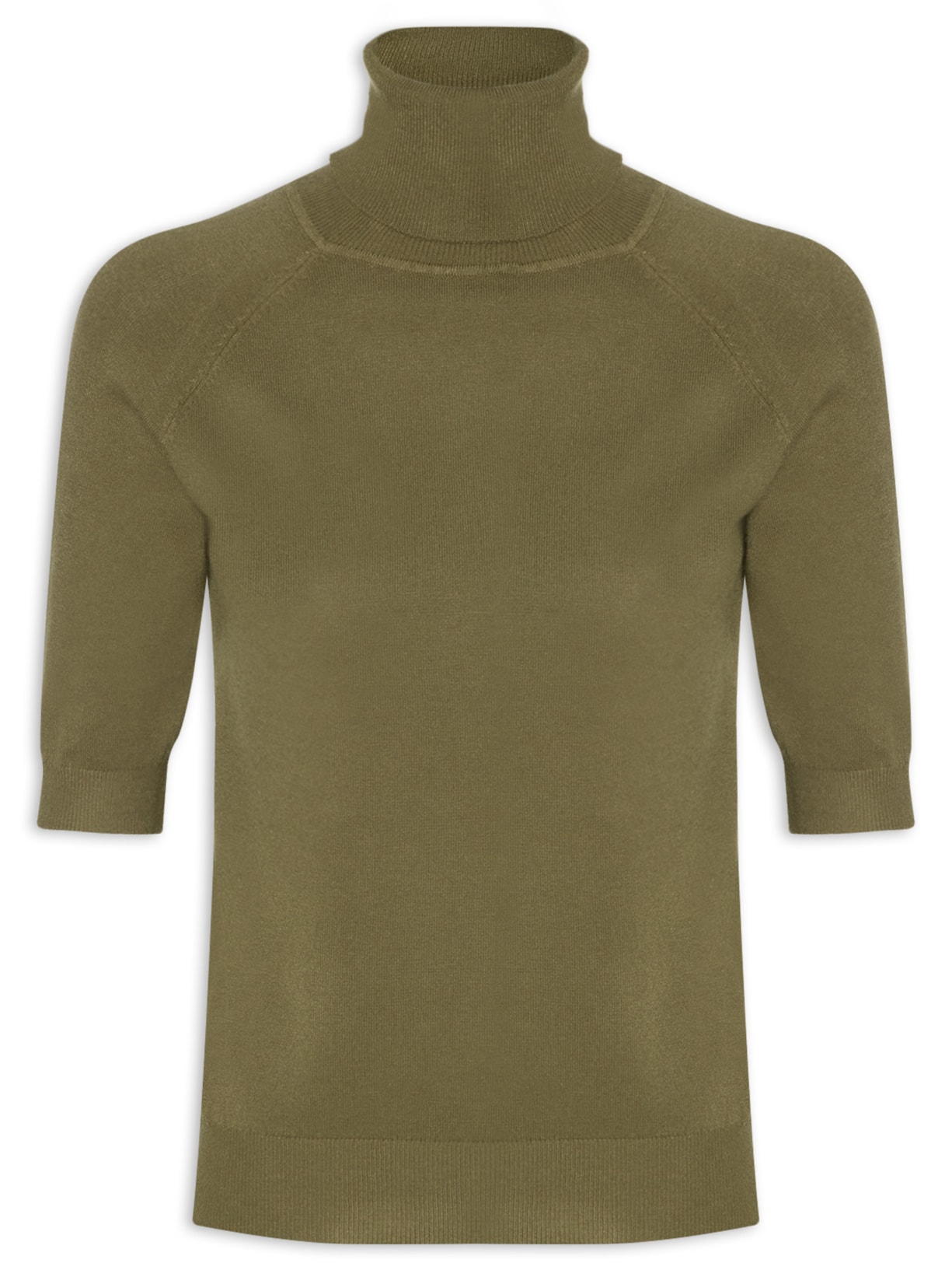 Blusa Feminina Em Tricot Gola Alta - Verde