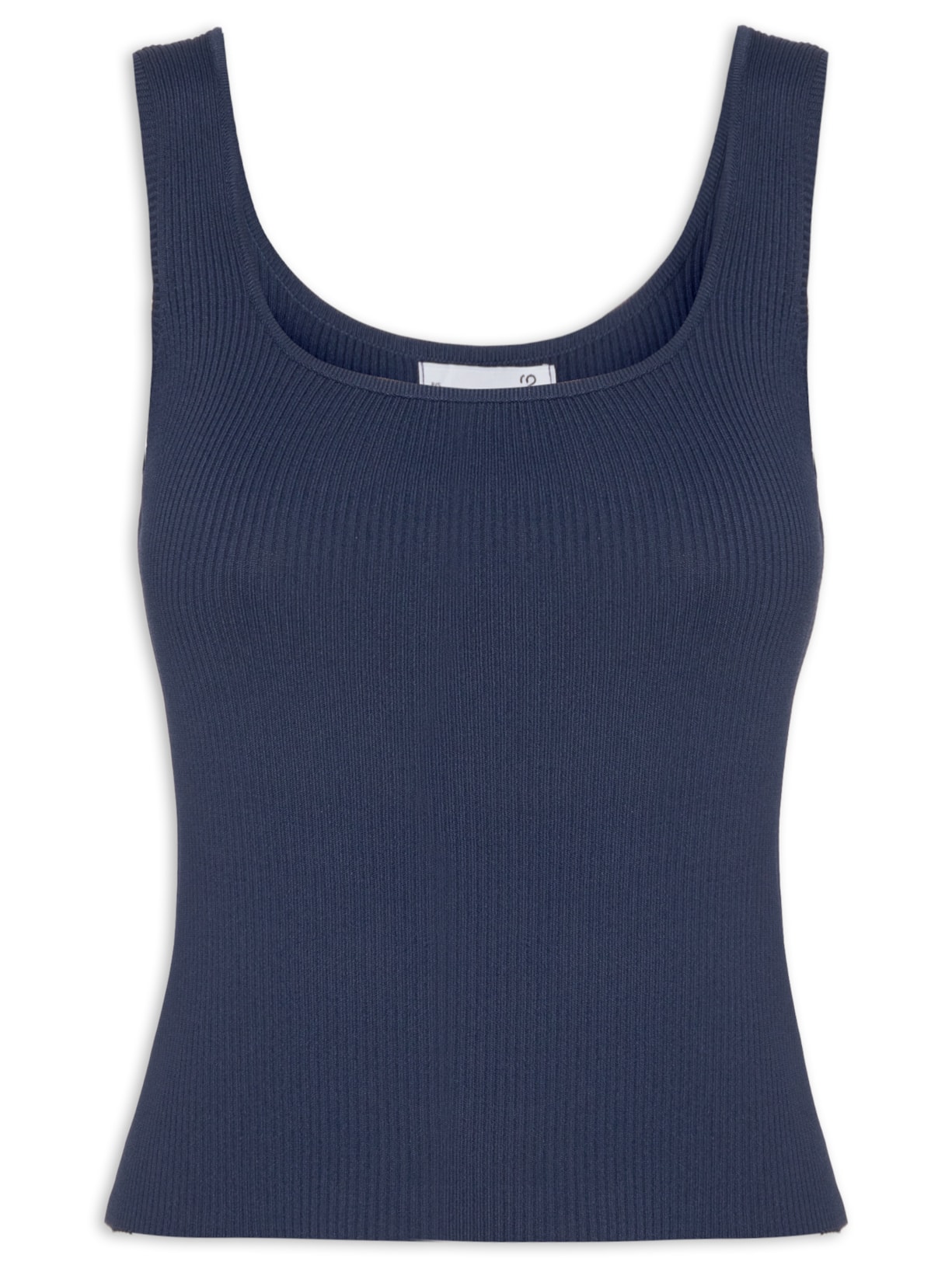 Blusa Feminina Em Tricot Gola Redonda - Azul