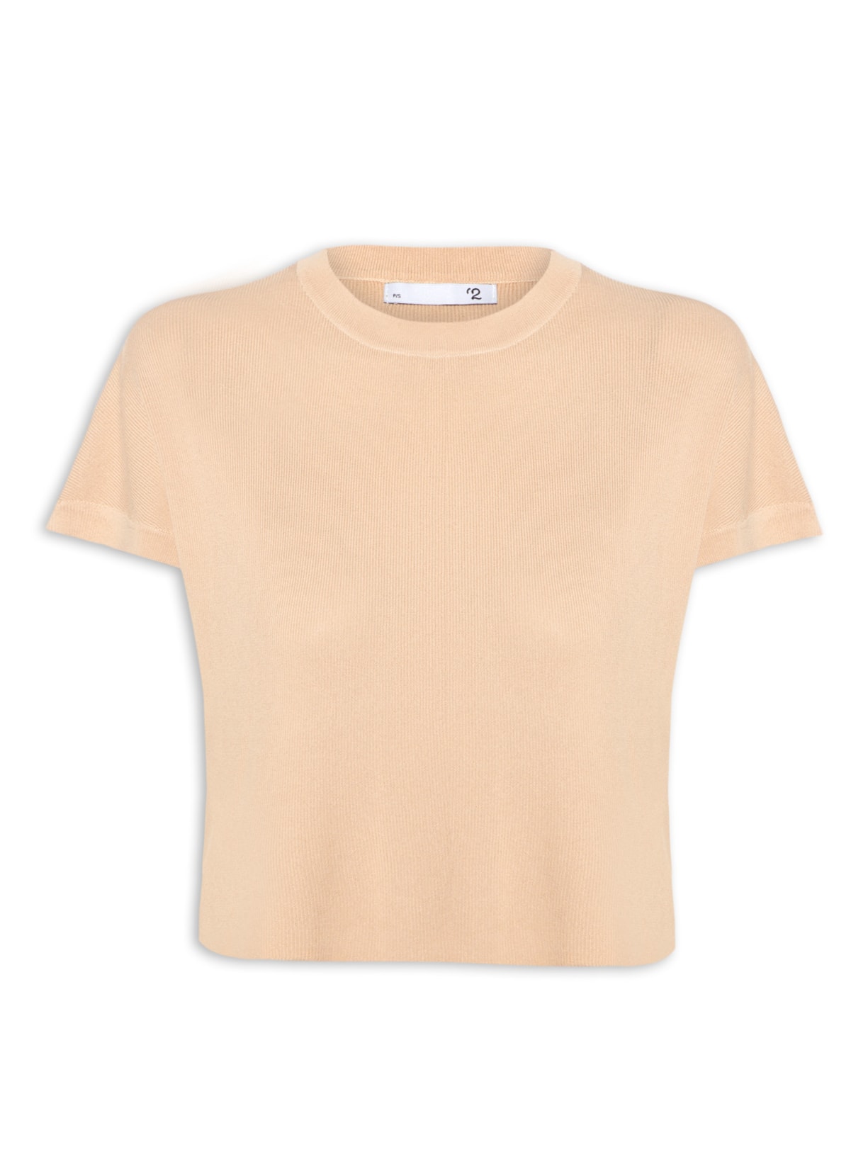 Blusa Feminina Em Tricot Gola Redonda - Bege