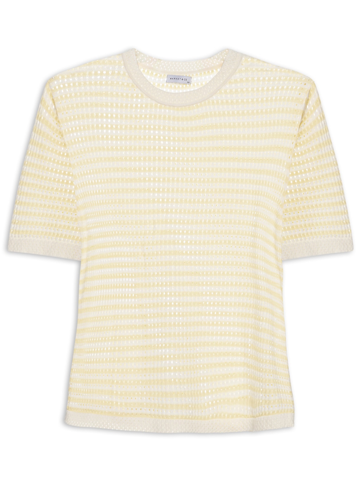 Blusa Feminina em Tricot Listrada Amarelo Market 33