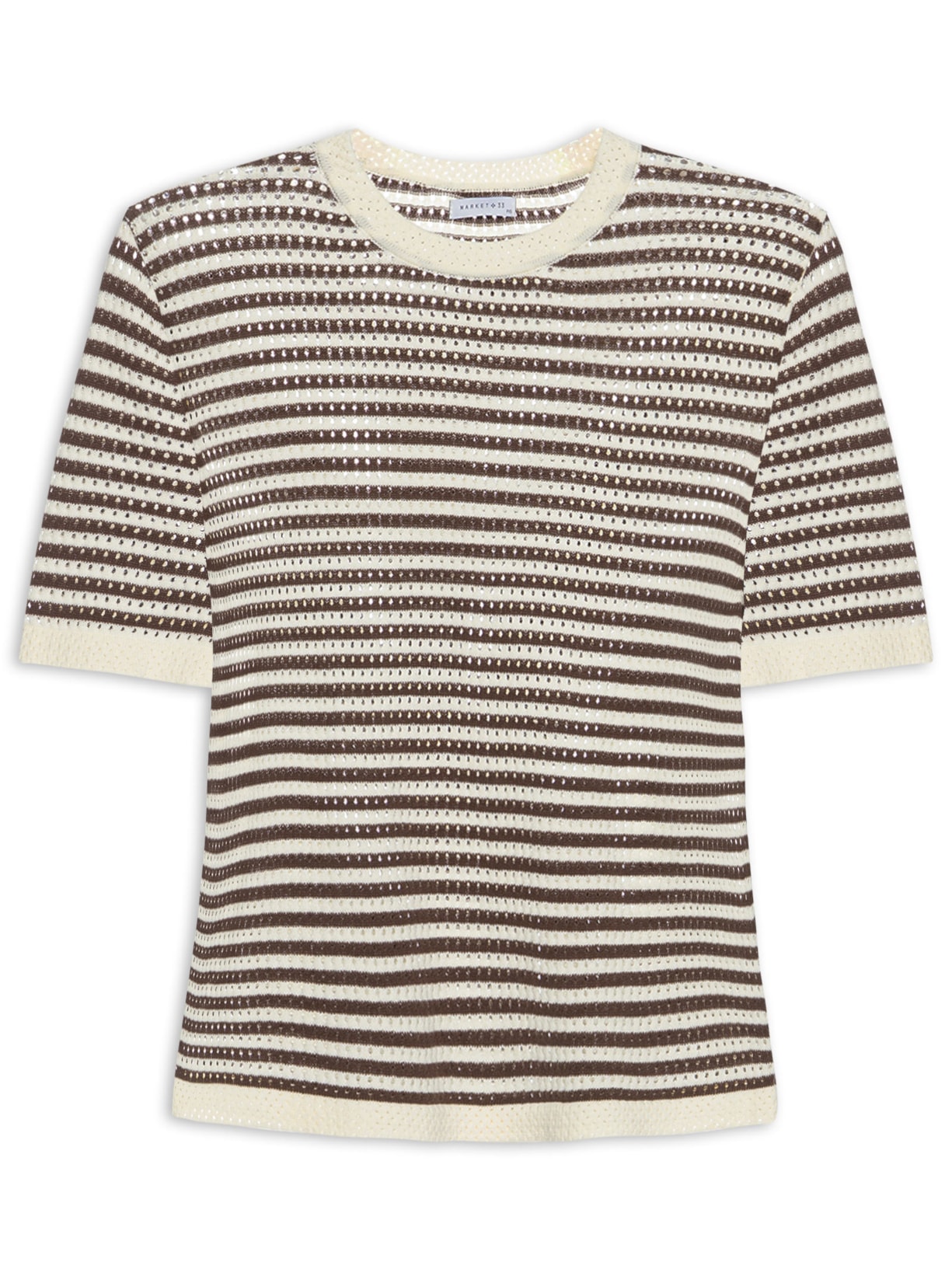 Blusa Feminina em Tricot Listrada Marrom Market 33
