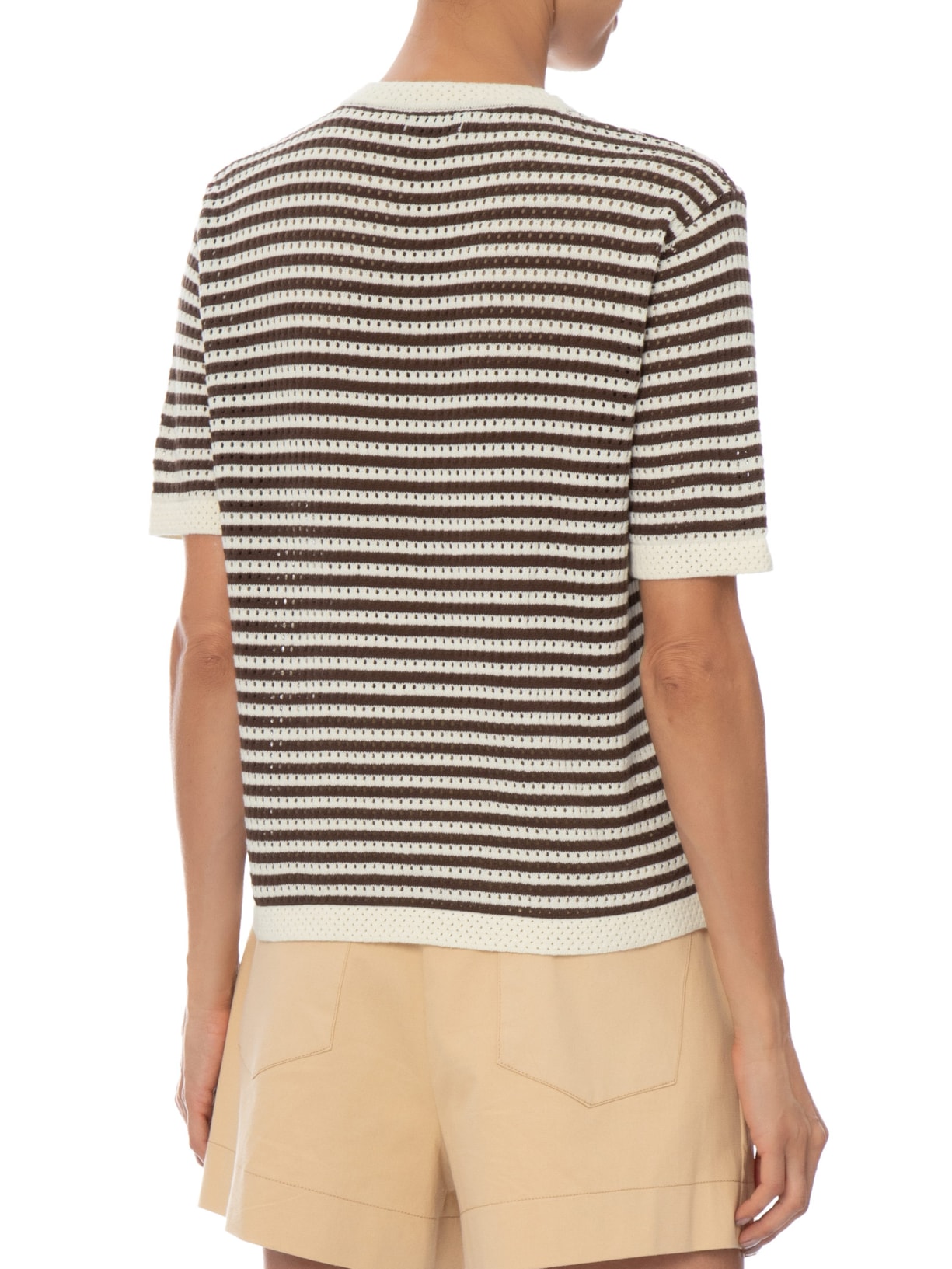 Blusa Feminina em Tricot Listrada Marrom Market 33