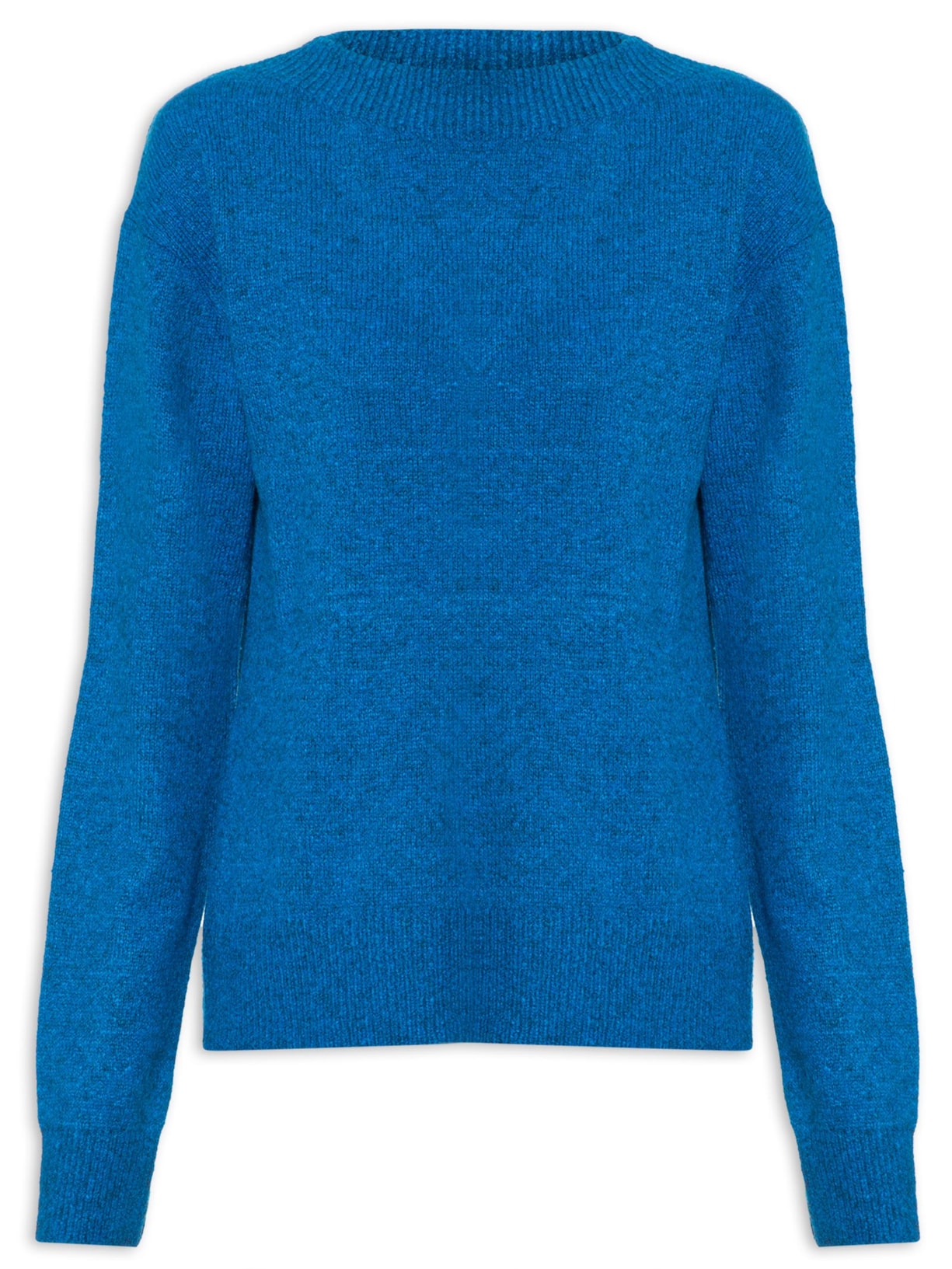 Blusa Feminina Em Tricot Manga Longa - Azul