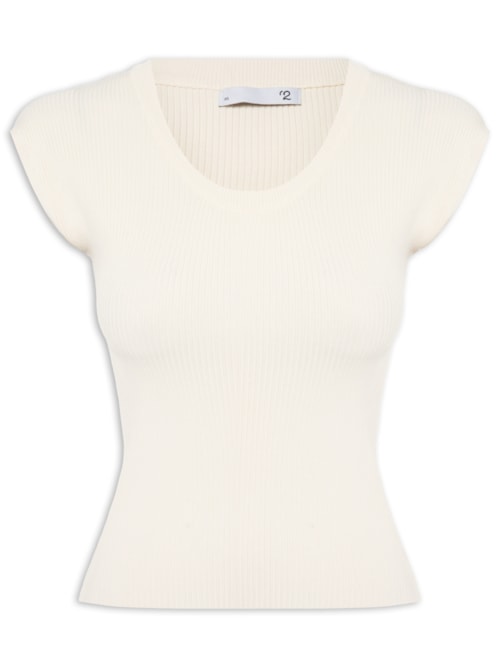 Blusa Feminina Em Tricot - Off White