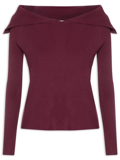 Blusa Feminina em Tricot Ombro a Ombro – Vermelho