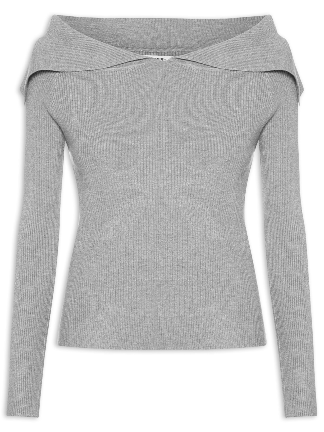 Blusa Feminina em Tricot Ombro a Ombro – Cinza